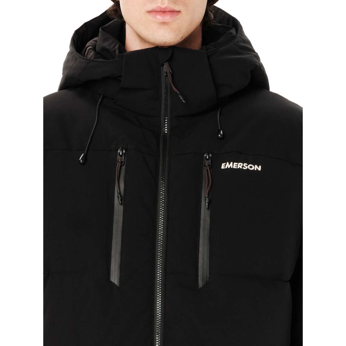 EMERSON MEN΄S PUFFER JACKET WITH DETACHABLE HOOD POLYESTER BLACK