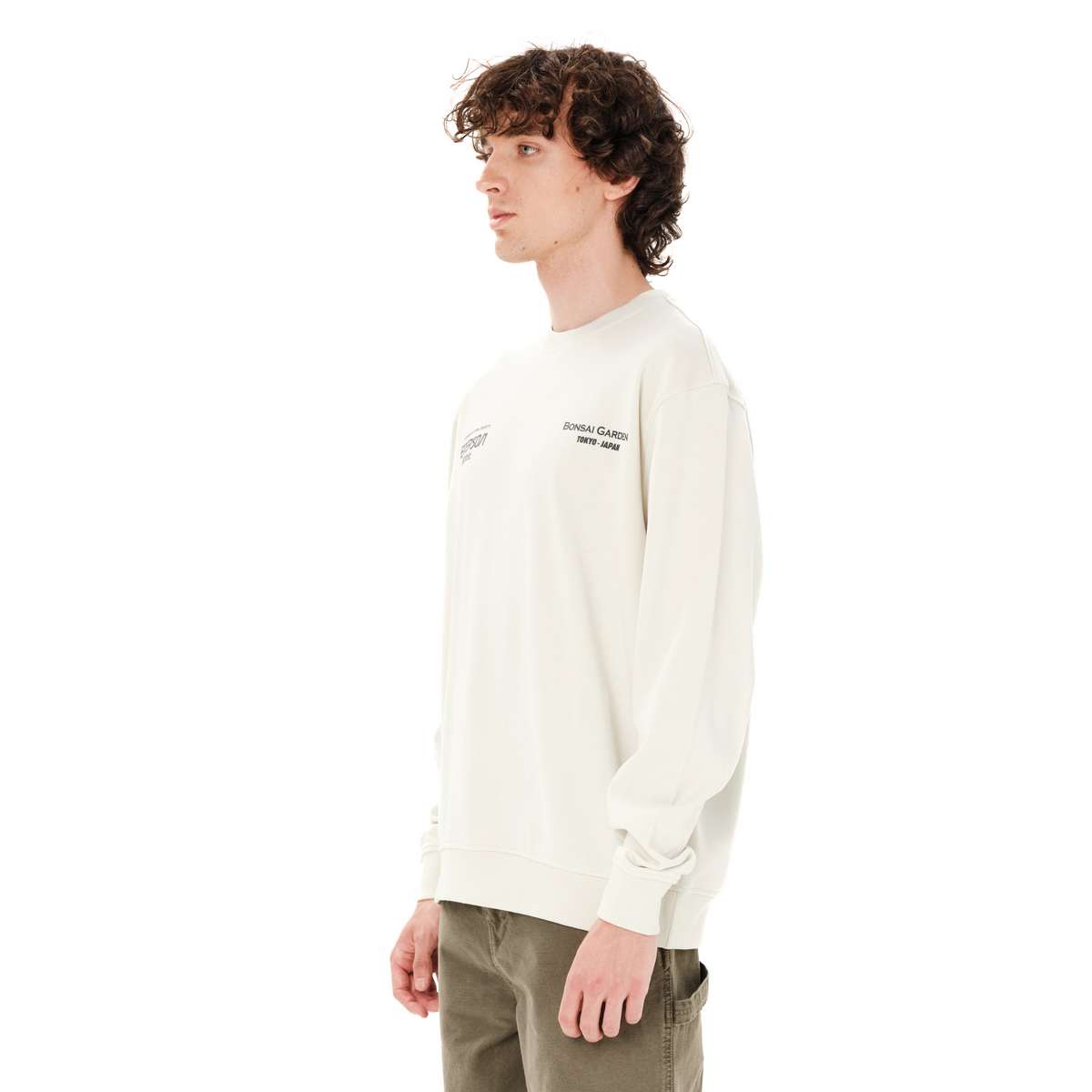 EMERSON MEN’S ΄΄JAPANESE CULTURAL SOCIETY΄΄ CREW NECK SWEATSHIRT CLAY WHITE - Λευκό - XXL