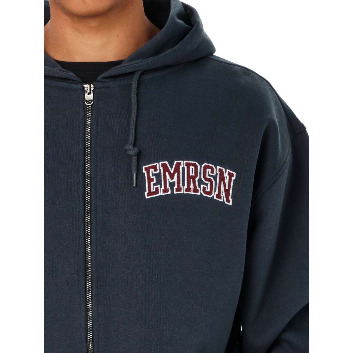 EMERSON MEN’S FULL ZIP HOODIE RELAXED FIT COTTON TEAL BLUE - Πράσινο - S