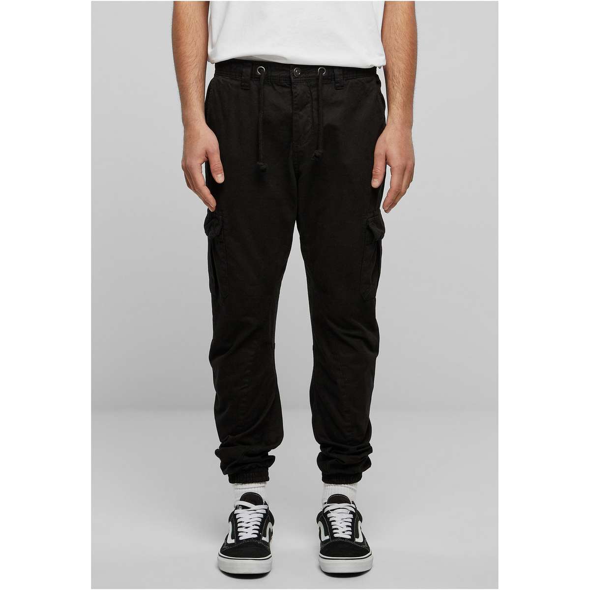 URBAN CLASSICS MEN΄S REGULAR FIT COTTON CARGO JOGGING PANTS TB1268 BLACK