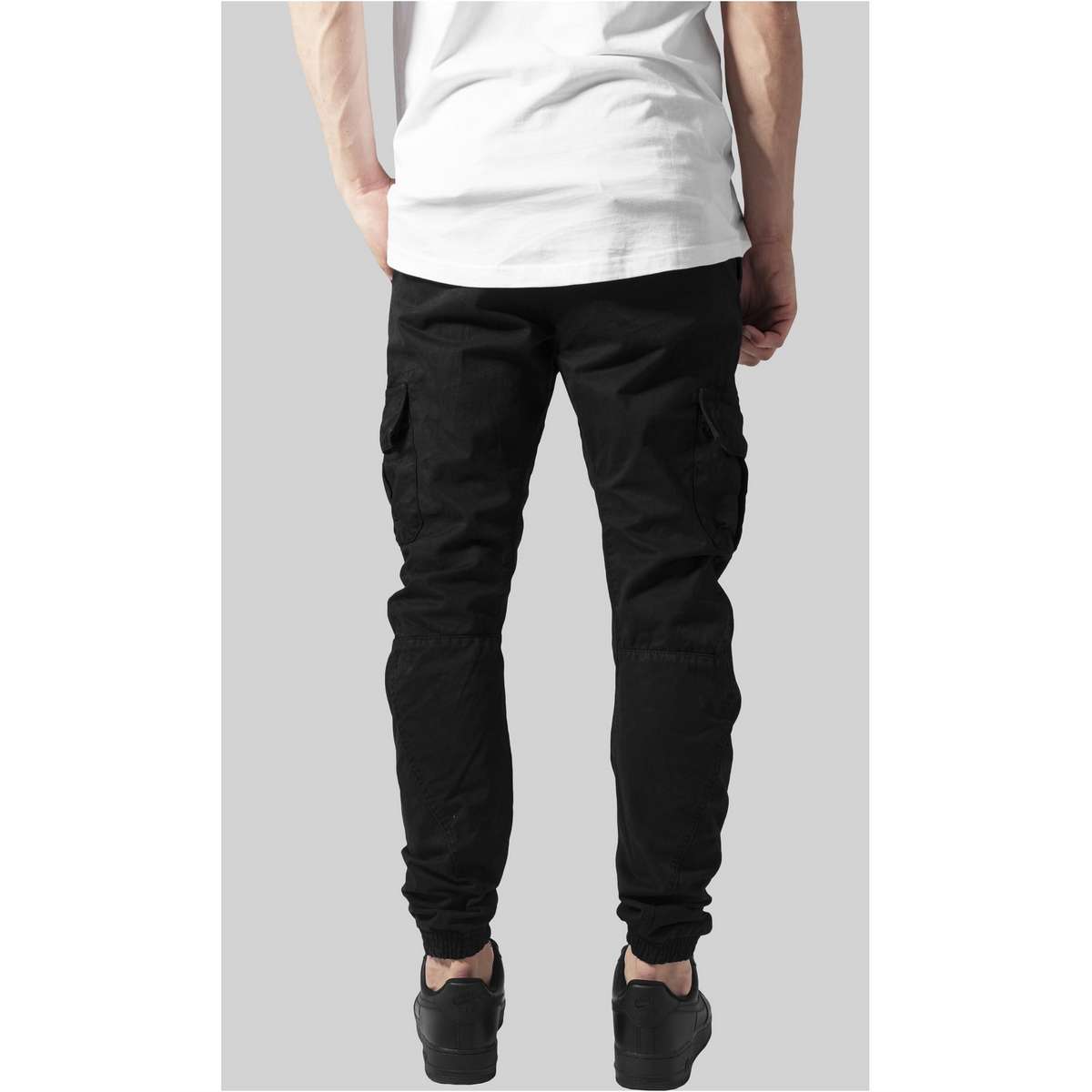 URBAN CLASSICS MEN΄S REGULAR FIT COTTON CARGO JOGGING PANTS TB1268 BLACK