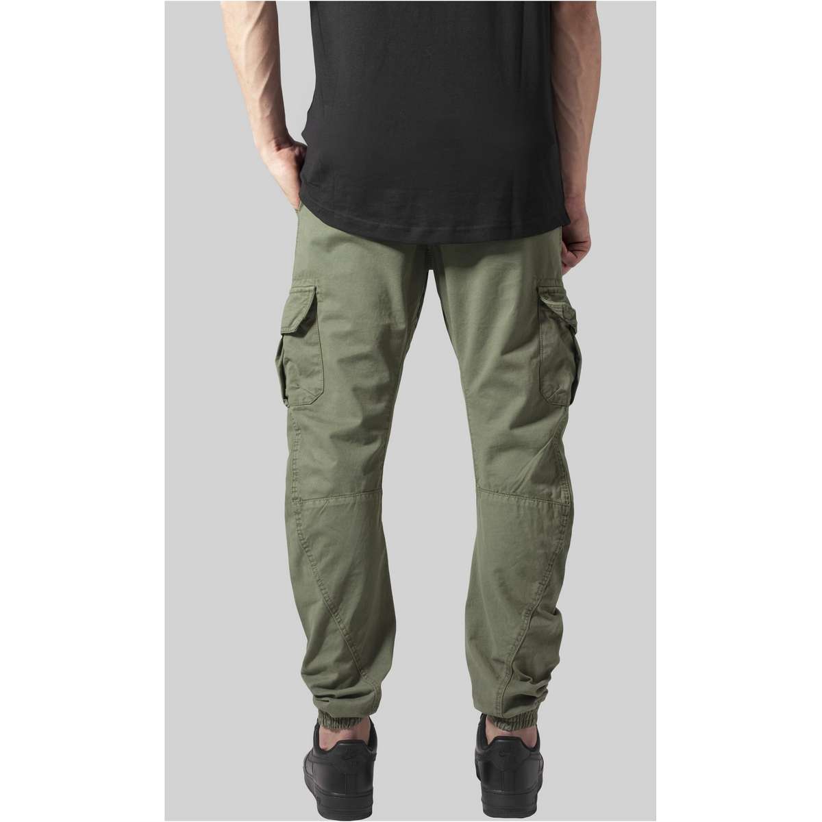 URBAN CLASSICS MEN΄S REGULAR FIT COTTON CARGO JOGGING PANTS  TB1268 OLIVE