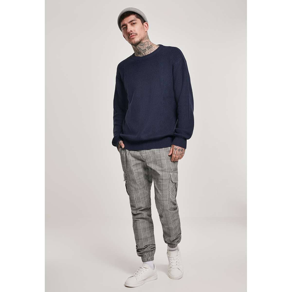 URBAN CLASSICS MEN’S REGULAR FIT COTTON CARDIGAN STITCH SWEATER TB3129 MIDNIGHTNAVY