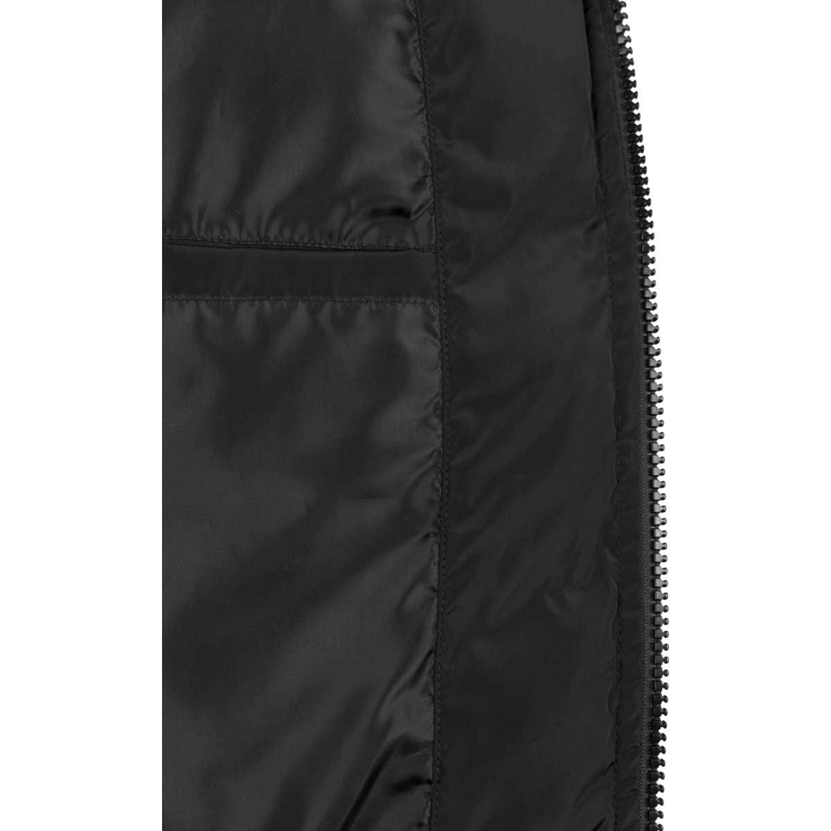 URBAN CLASSICS MEN’S REGULAR FIT POLYESTER HOODED PUFFER JACKET TB1807 BLACK