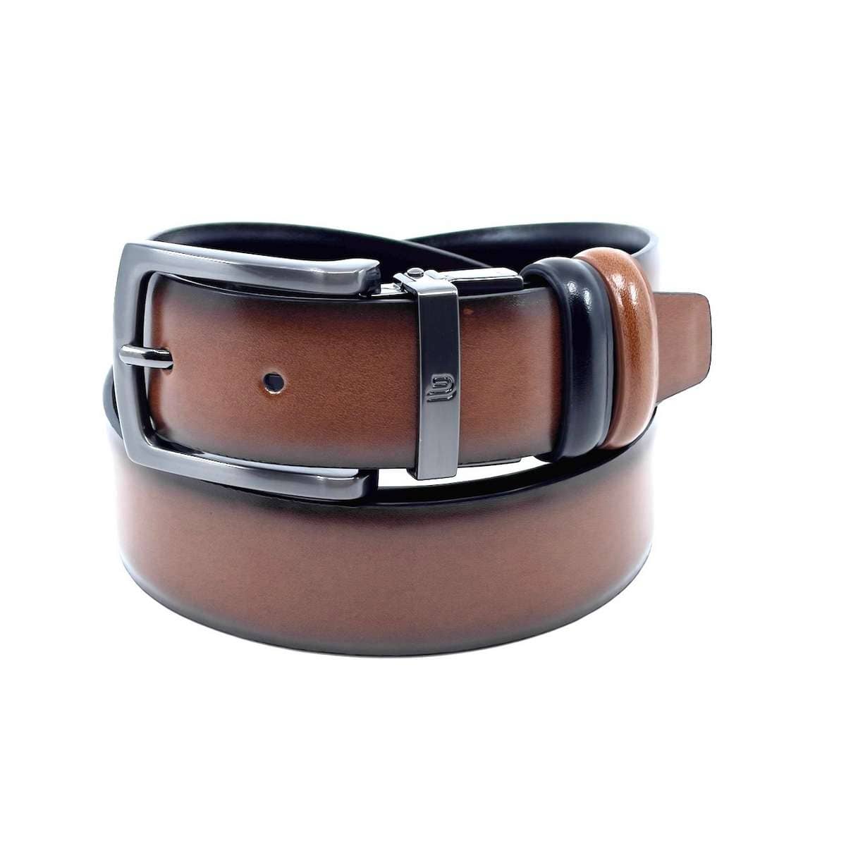 LEGEND ACCESSORIES ΑΝΔΡΙΚΗ ΔΕΡΜΑΤΙΝΗ ΖΩΝΗ DOUBLE SIDED DARK NICKEL ΠΟΡΠΗ BLACK-TABA