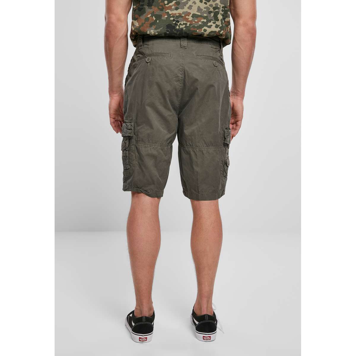BRANDIT MEN’S REGULAR FIT COTTON TY SHORTS BD2018 OLIVE