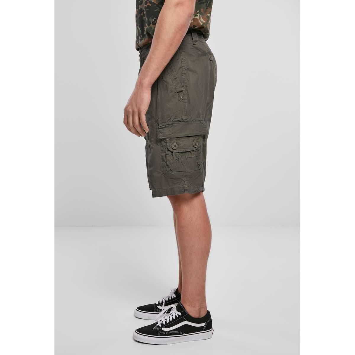 BRANDIT MEN’S REGULAR FIT COTTON TY SHORTS BD2018 OLIVE