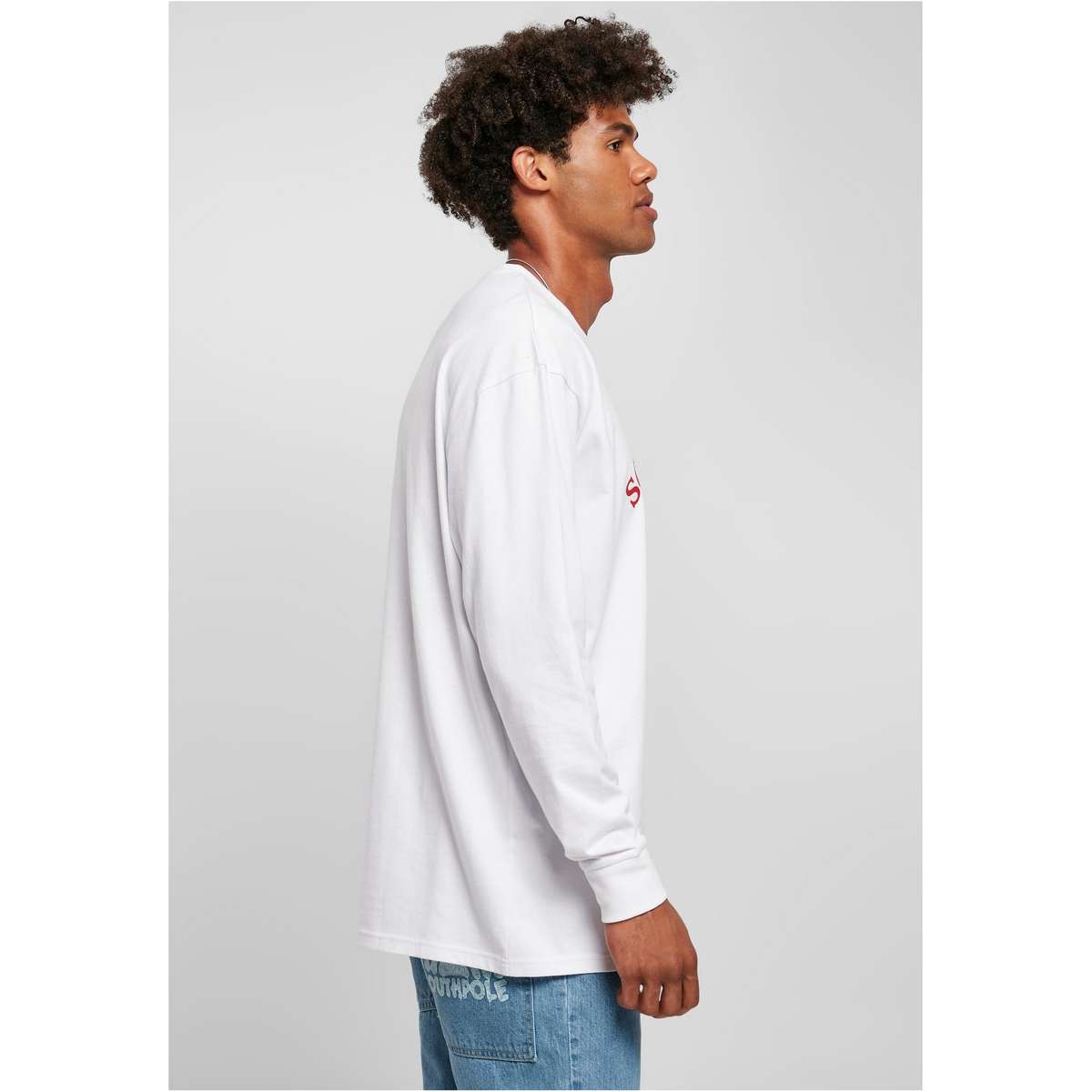 SOUTHPOLE MEN’S REGULAR FIT COTTON COLLEGE LONGSLEEVE SP181 WHITE