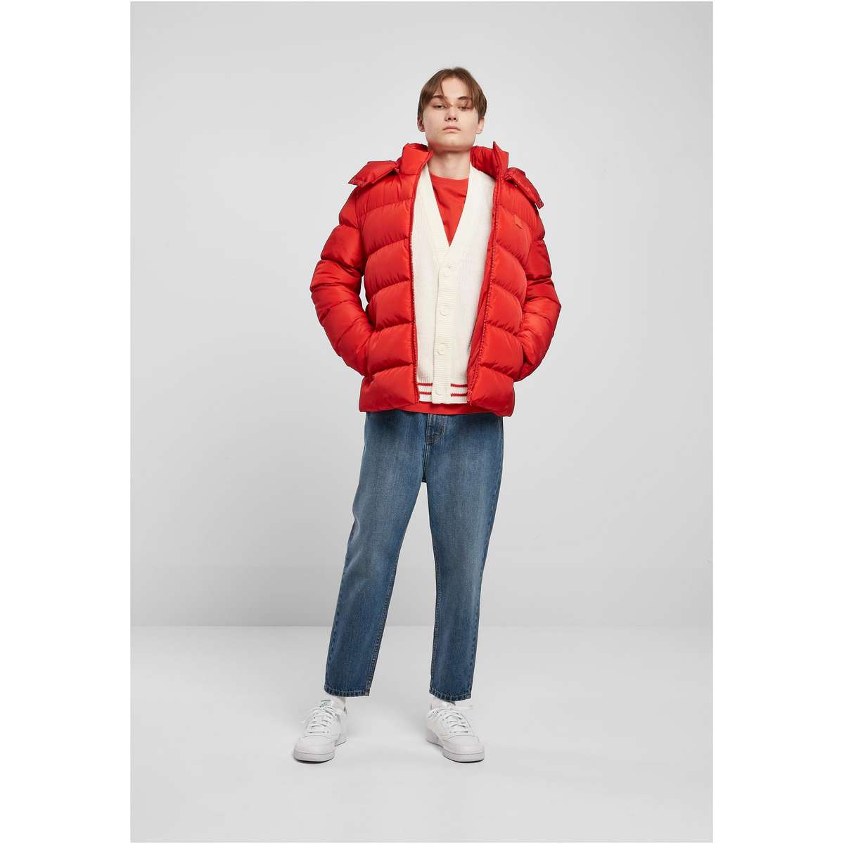 URBAN CLASSICS MEN’S REGULAR FIT POLYESTER HOODED PUFFER JACKET TB1807 HUGERED