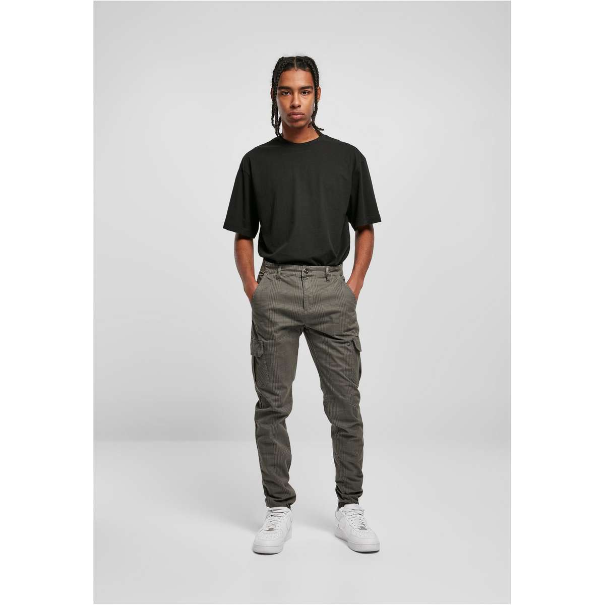 GLENCHECK CARGO JOG PANTS TB3138 DARKGREY - Γκρι - XL