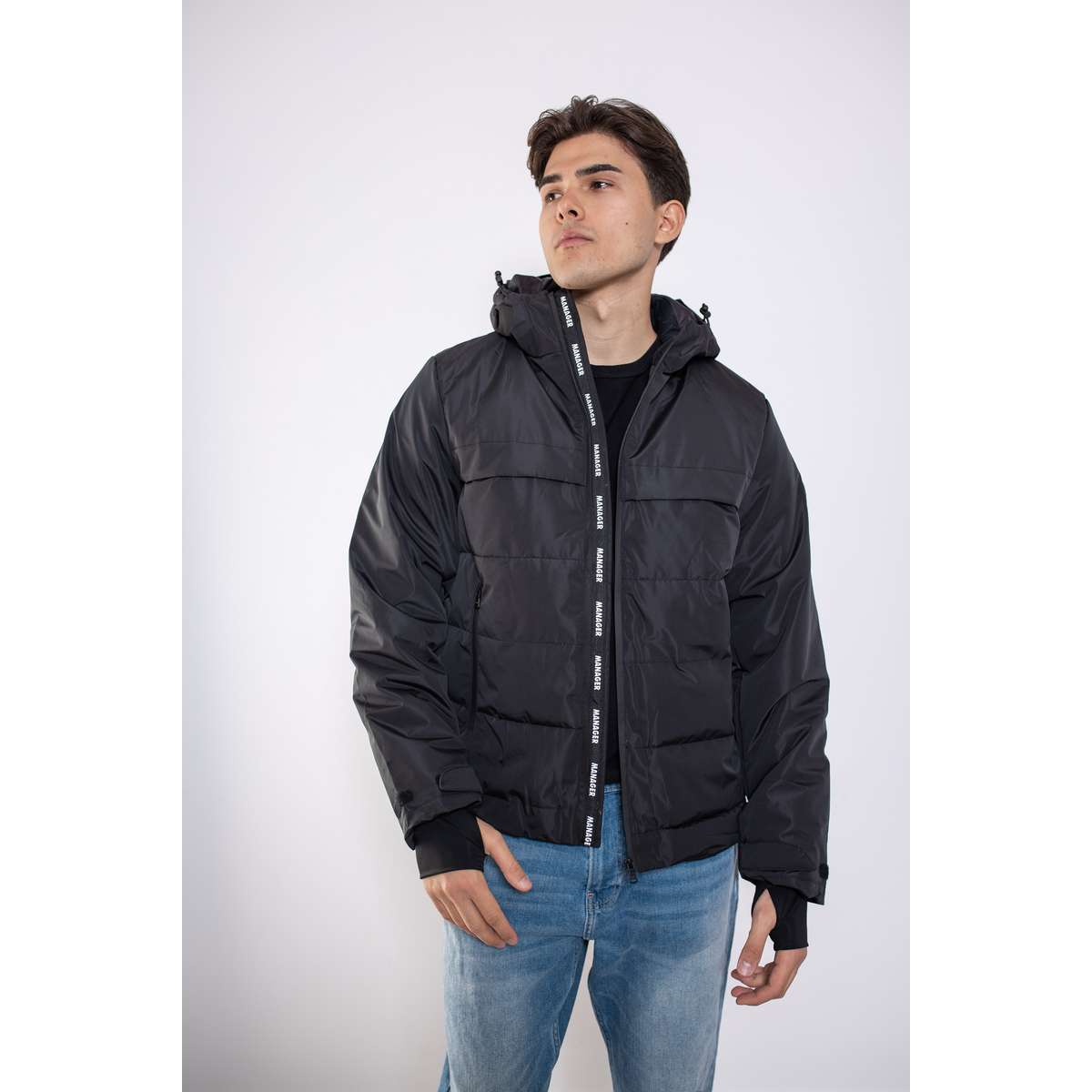 MANAGER MEN’S REGULAR FIT POLYESTER ΧΕΙΜΕΡΙΝΟ ΜΠΟΥΦΑΝ 602 AERIKOS BLACK