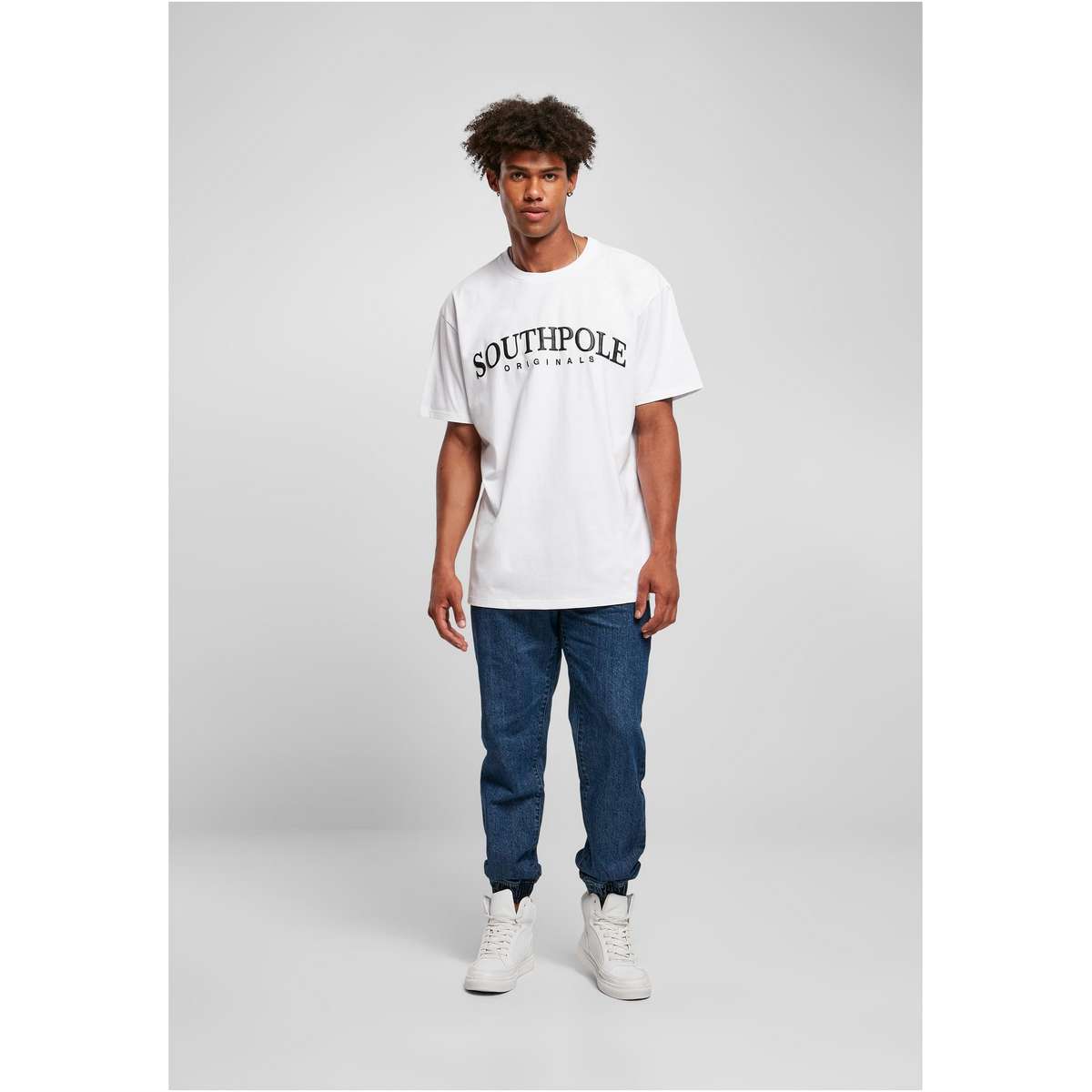 SOUTHPOLE MEN’S OVERSIZE FIT COTTON PUFFER PRINT TEE SP155 WHITE