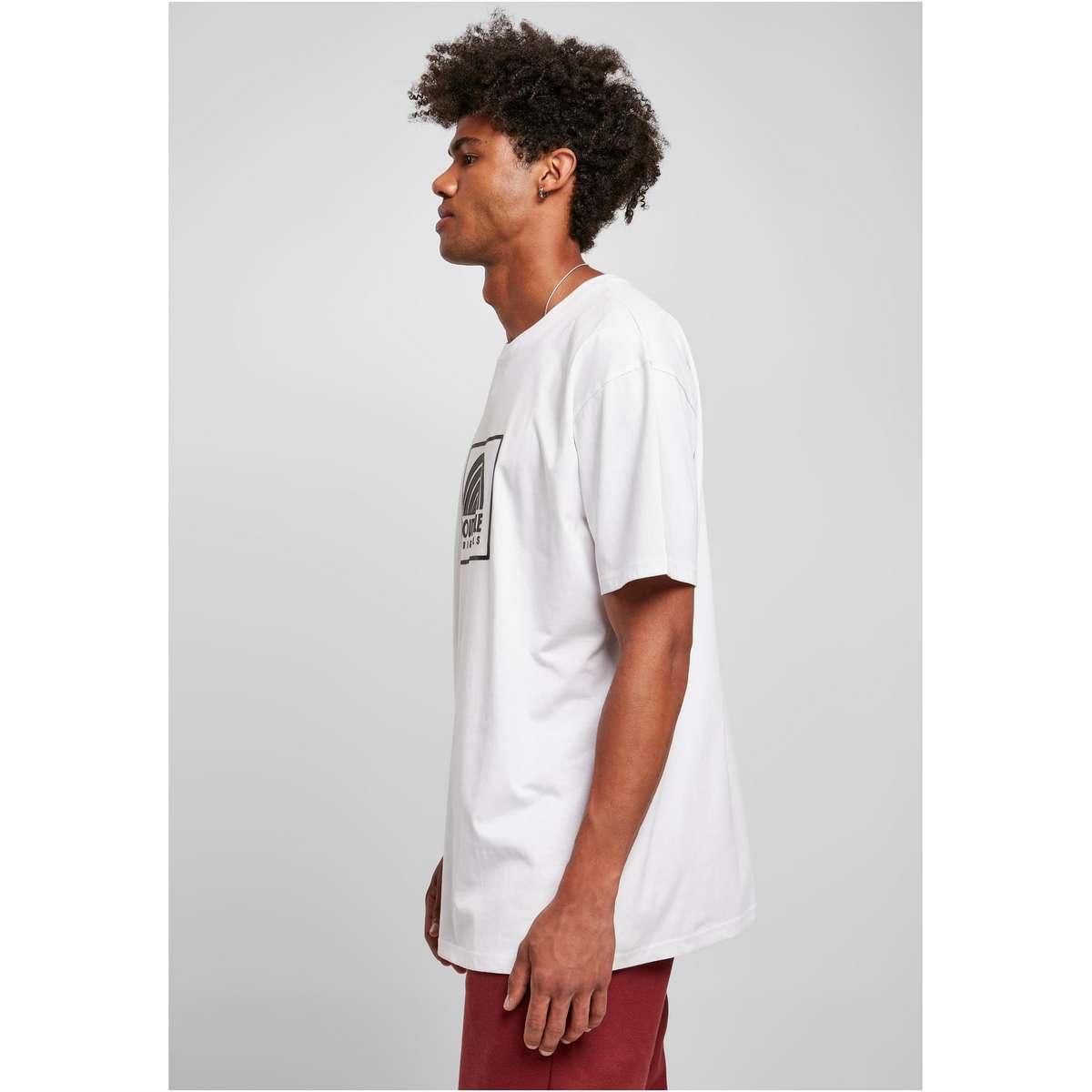 SOUTHPOLE MEN’S OVERSIZE FIT COTTON SQUARE LOGO TEE SP167 WHITE