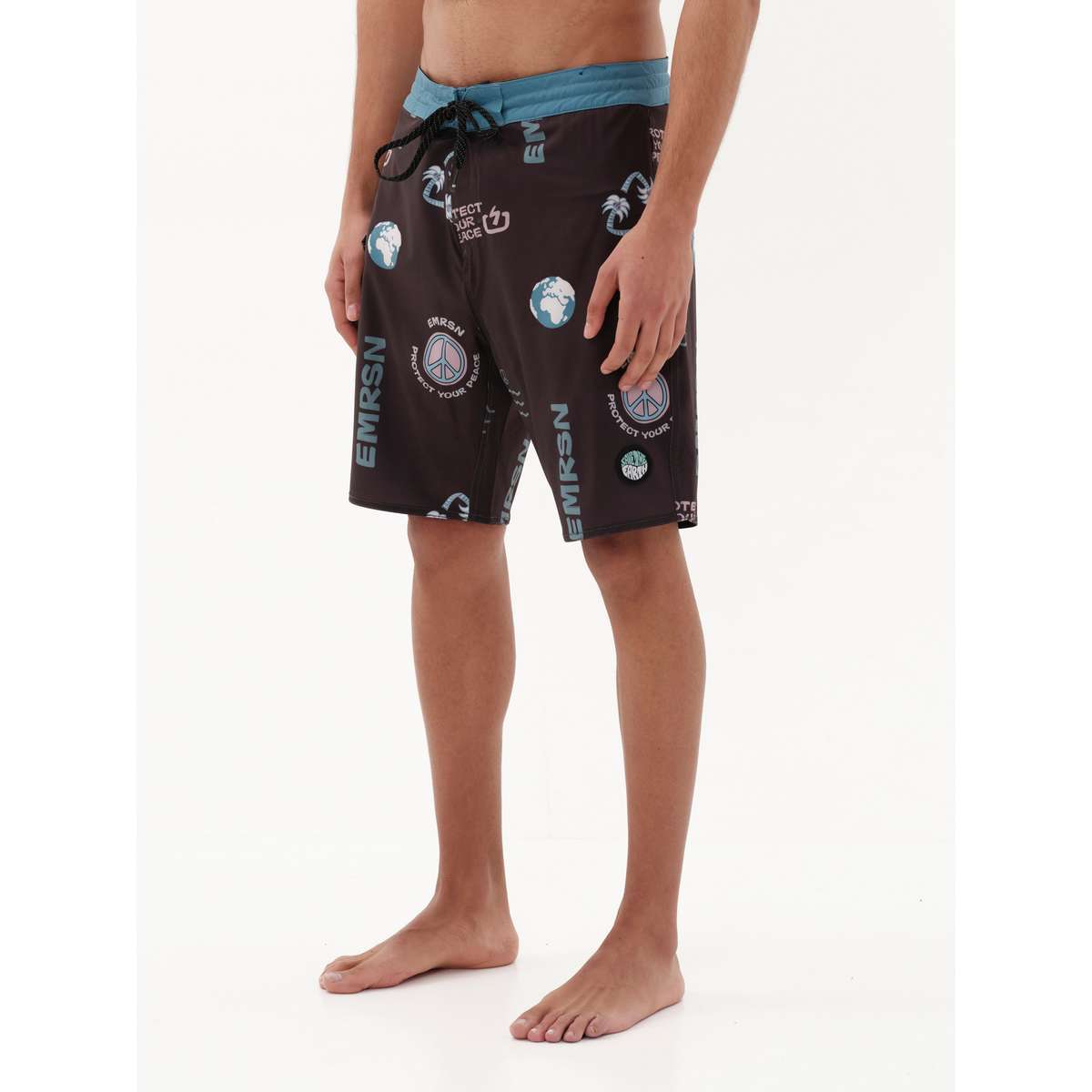 EMERSON ΑΝΔΡΙΚΟ ΕΜΠΡΙΜΕ ΑΝΑΚΥΚΛΩΜΕΝΟ BOARDSHORTS 49cm  - Μαύρο - S