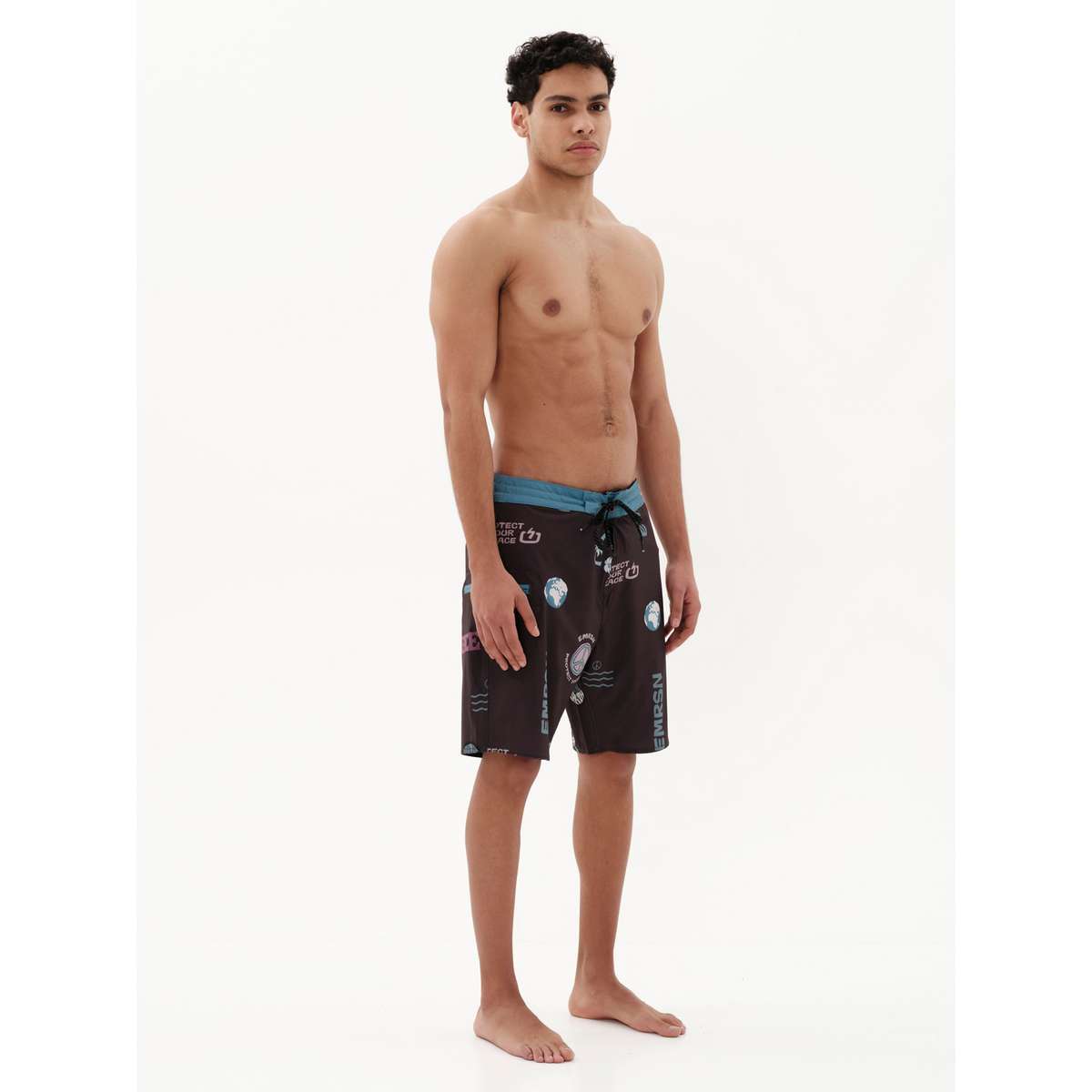 EMERSON ΑΝΔΡΙΚΟ ΕΜΠΡΙΜΕ ΑΝΑΚΥΚΛΩΜΕΝΟ BOARDSHORTS 49cm  - Μαύρο - S