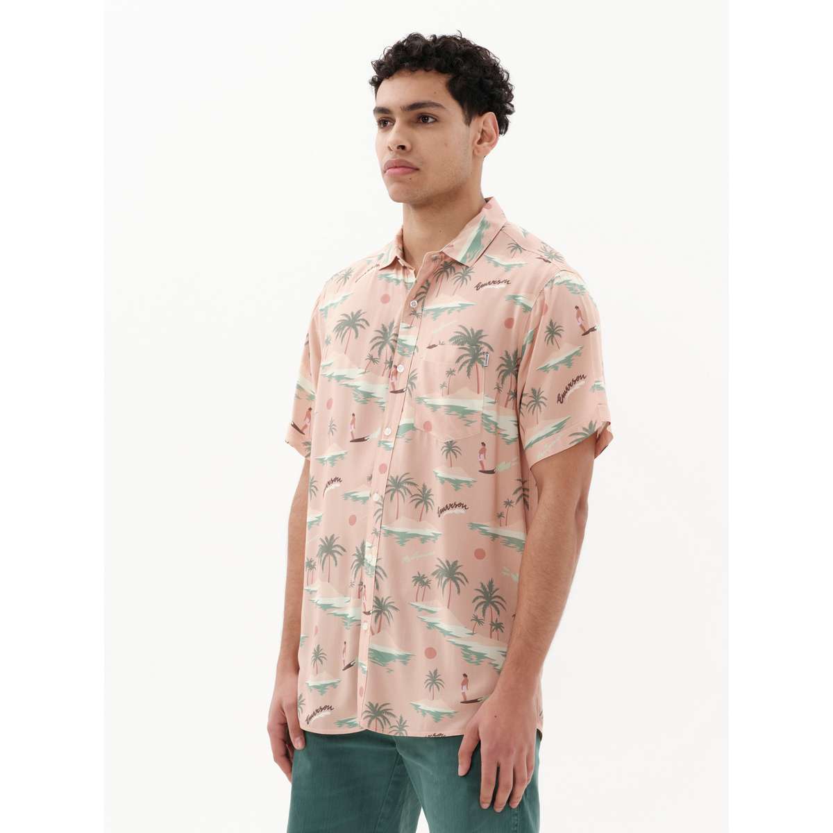 EMERSON ΑΝΔΡΙΚΟ ΚΟΝΤΟΜΑΝΙΚΟ ΠΟΥΚΑΜΙΣΟ ΜΕ ΜΟΤΙΒΟ - Ροζ - S