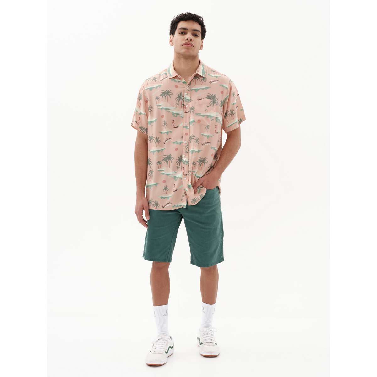 EMERSON ΑΝΔΡΙΚΟ ΚΟΝΤΟΜΑΝΙΚΟ ΠΟΥΚΑΜΙΣΟ ΜΕ ΜΟΤΙΒΟ - Ροζ - S