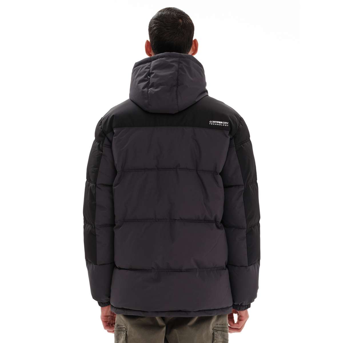 EMERSON MEN’S REGULAR FIT POLYESTER ΜΠΟΥΦΑΝ PUFFER ΜΕ ΚΟΥΚΟΥΛΑ 232.EM10.57 EBONY/BLACK
