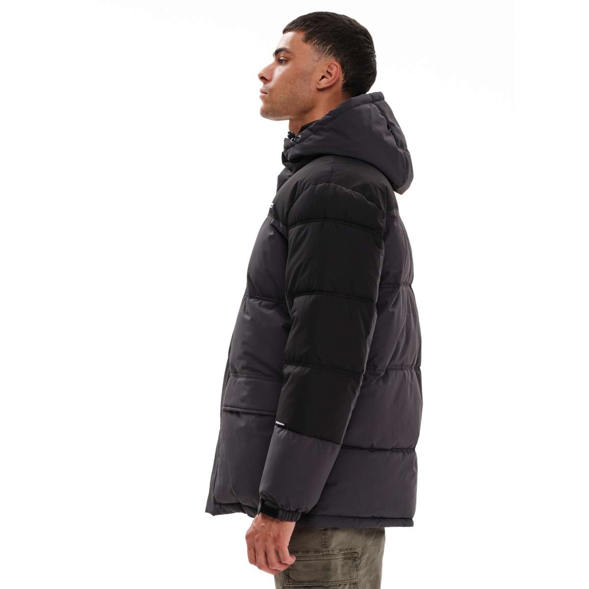 EMERSON MEN’S REGULAR FIT POLYESTER ΜΠΟΥΦΑΝ PUFFER ΜΕ ΚΟΥΚΟΥΛΑ 232.EM10.57 EBONY/BLACK