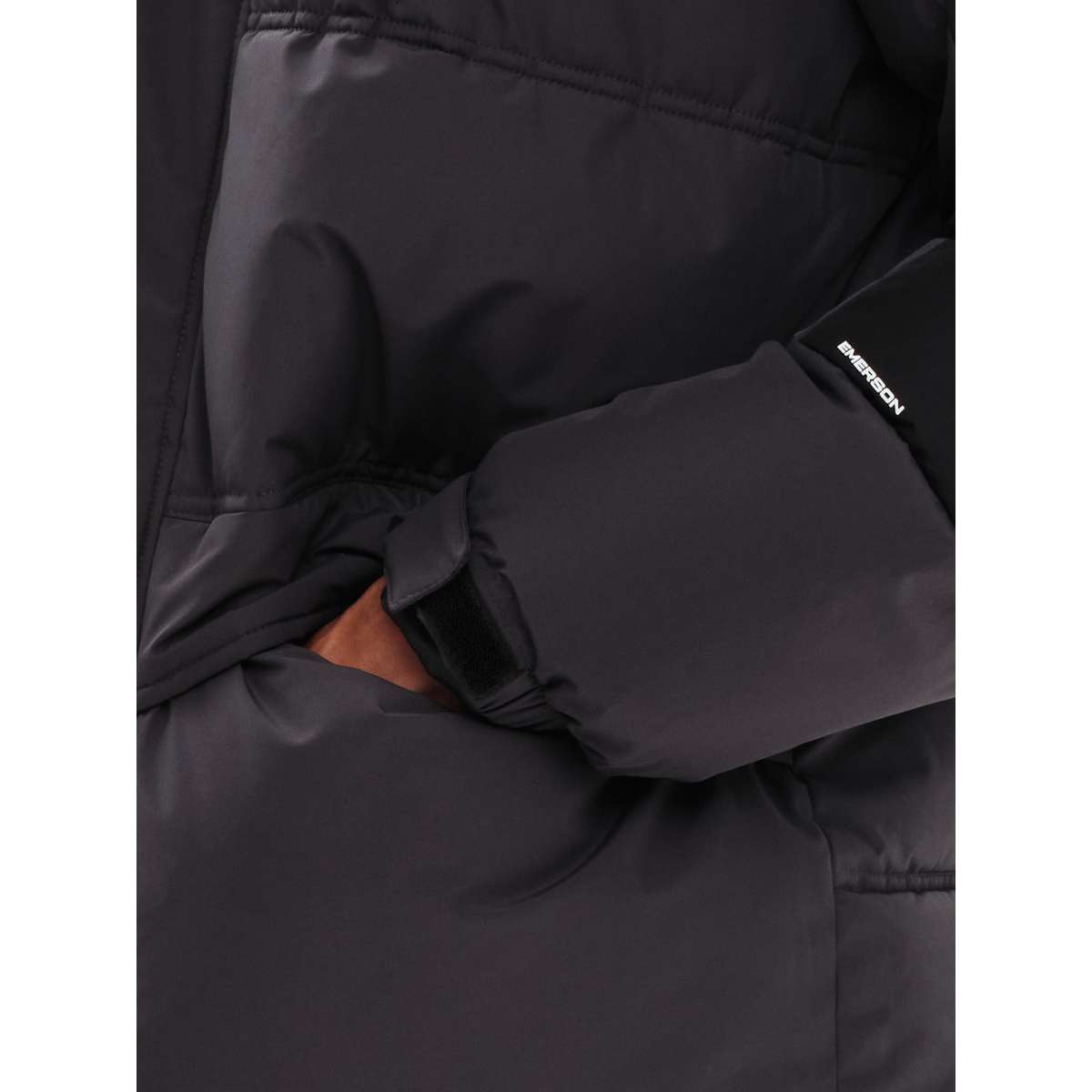 EMERSON MEN’S REGULAR FIT POLYESTER ΜΠΟΥΦΑΝ PUFFER ΜΕ ΚΟΥΚΟΥΛΑ 232.EM10.57 EBONY/BLACK