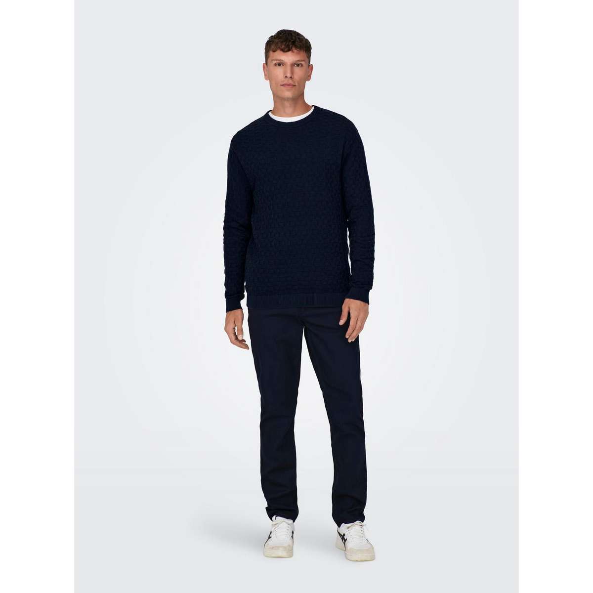 ONLY & SONS CREW NECK PULLOVER 22026559 DARK NAVY - Μπλε - XXL