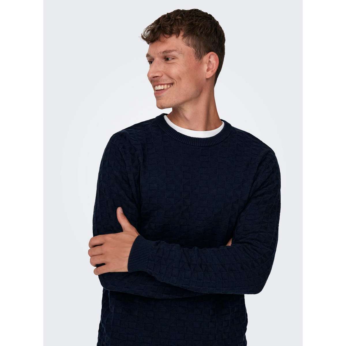 ONLY & SONS CREW NECK PULLOVER 22026559 DARK NAVY - Μπλε - XXL