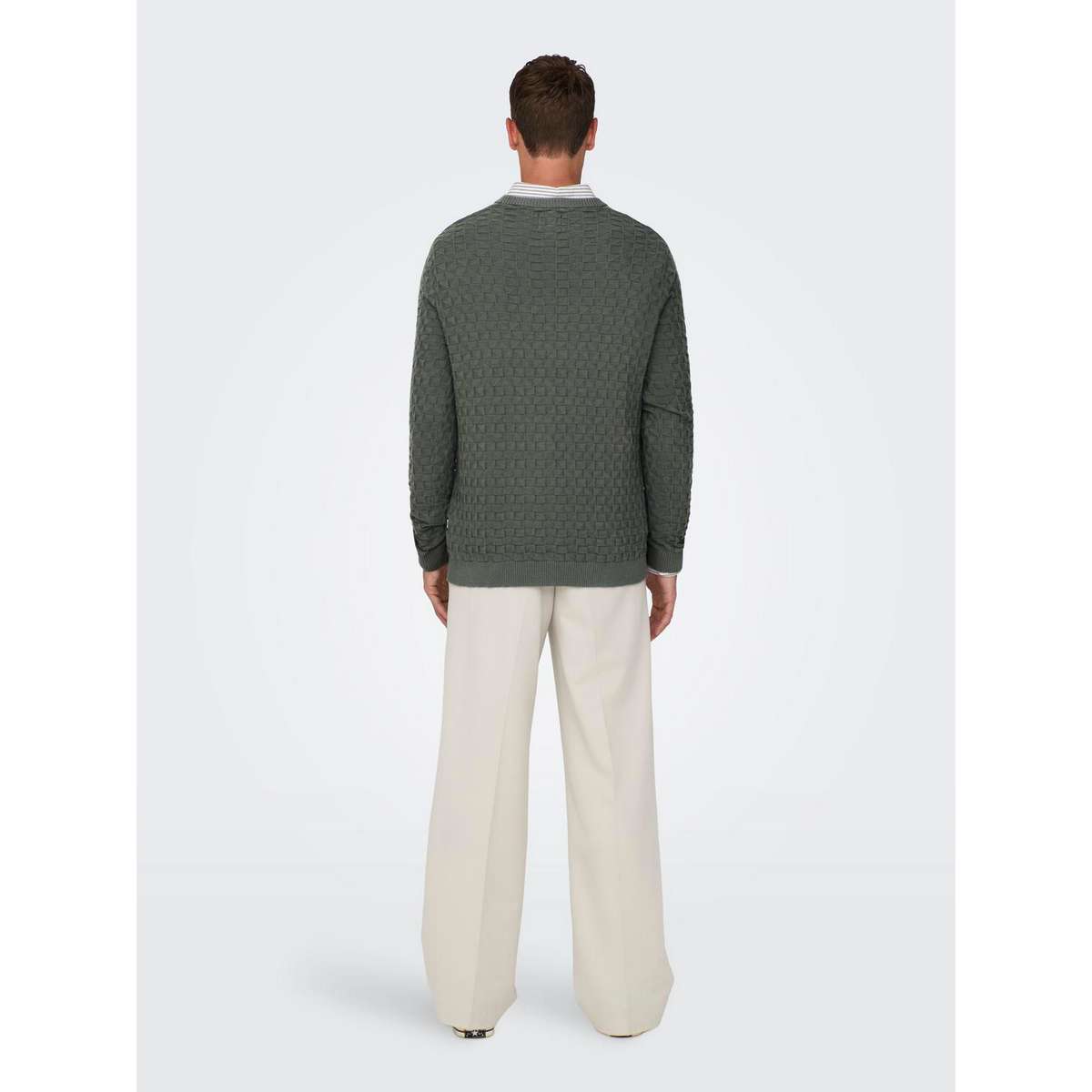 ONLY & SONS MEN΄S REGULAR FIT COTTON CREW NECK PULLOVER 22026559 CASTOR GREY