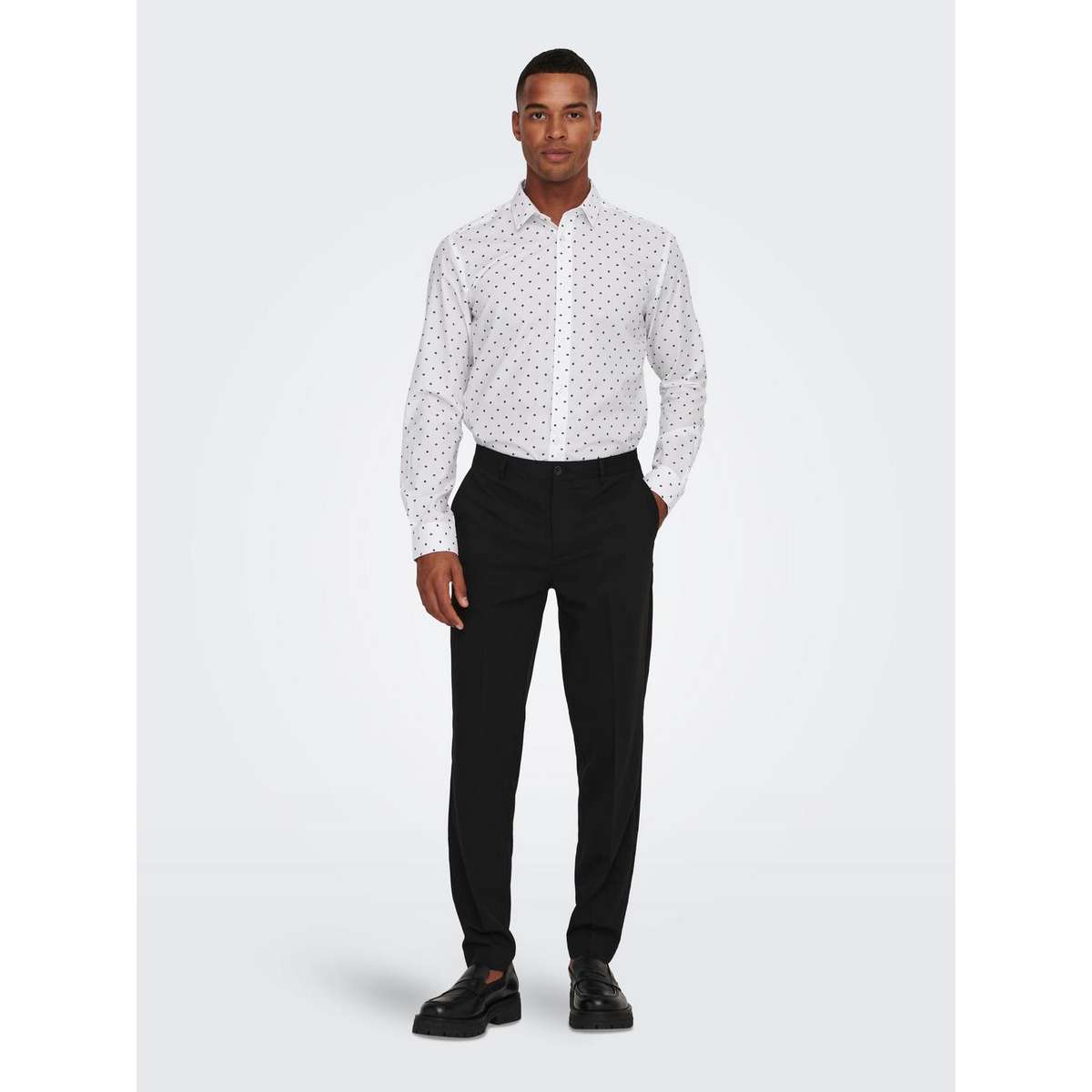 ONLY & SONS SLIM FIT TAILORED TROUSERS 22026271 BLACK - Μαύρο - 52