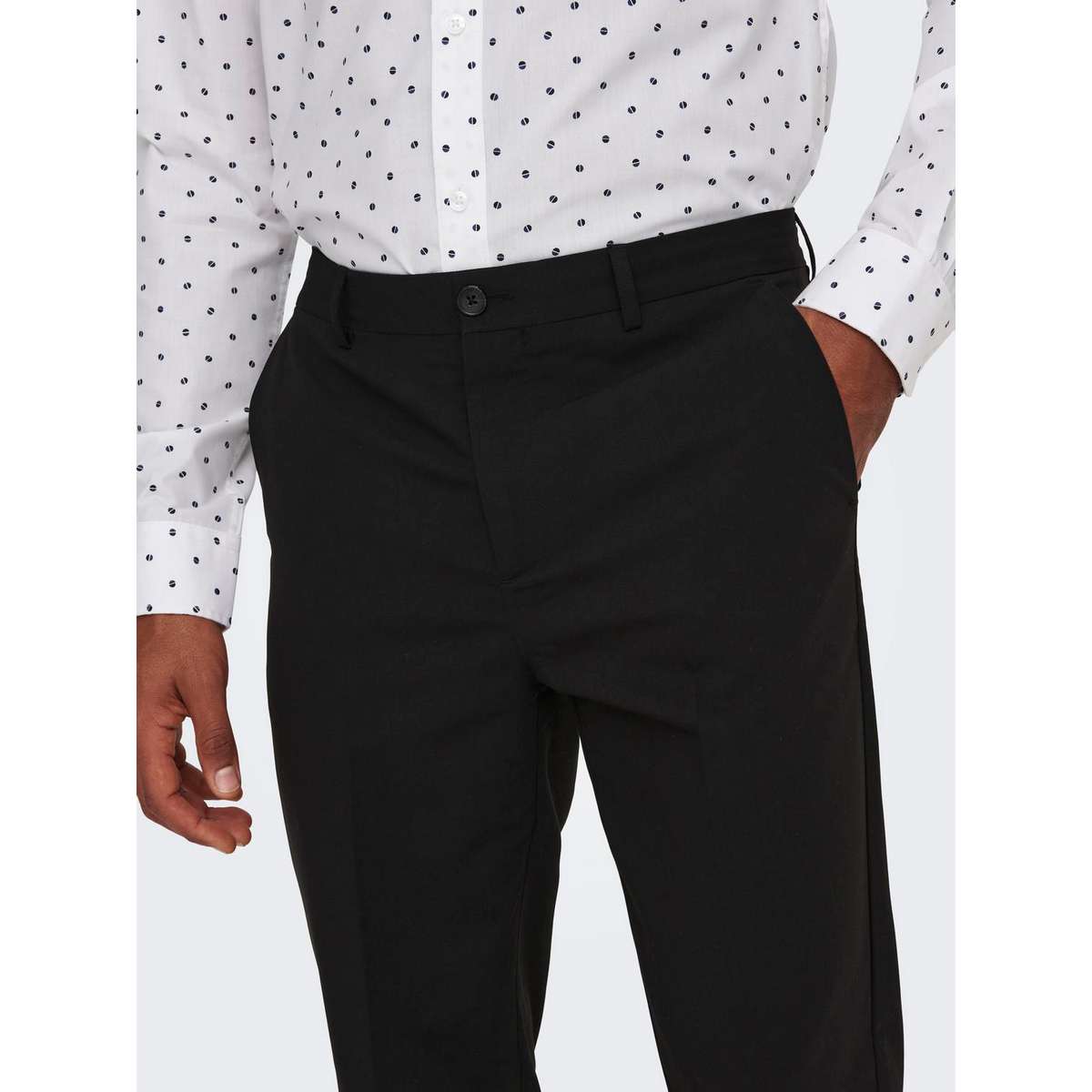 ONLY & SONS SLIM FIT TAILORED TROUSERS 22026271 BLACK - Μαύρο - 52