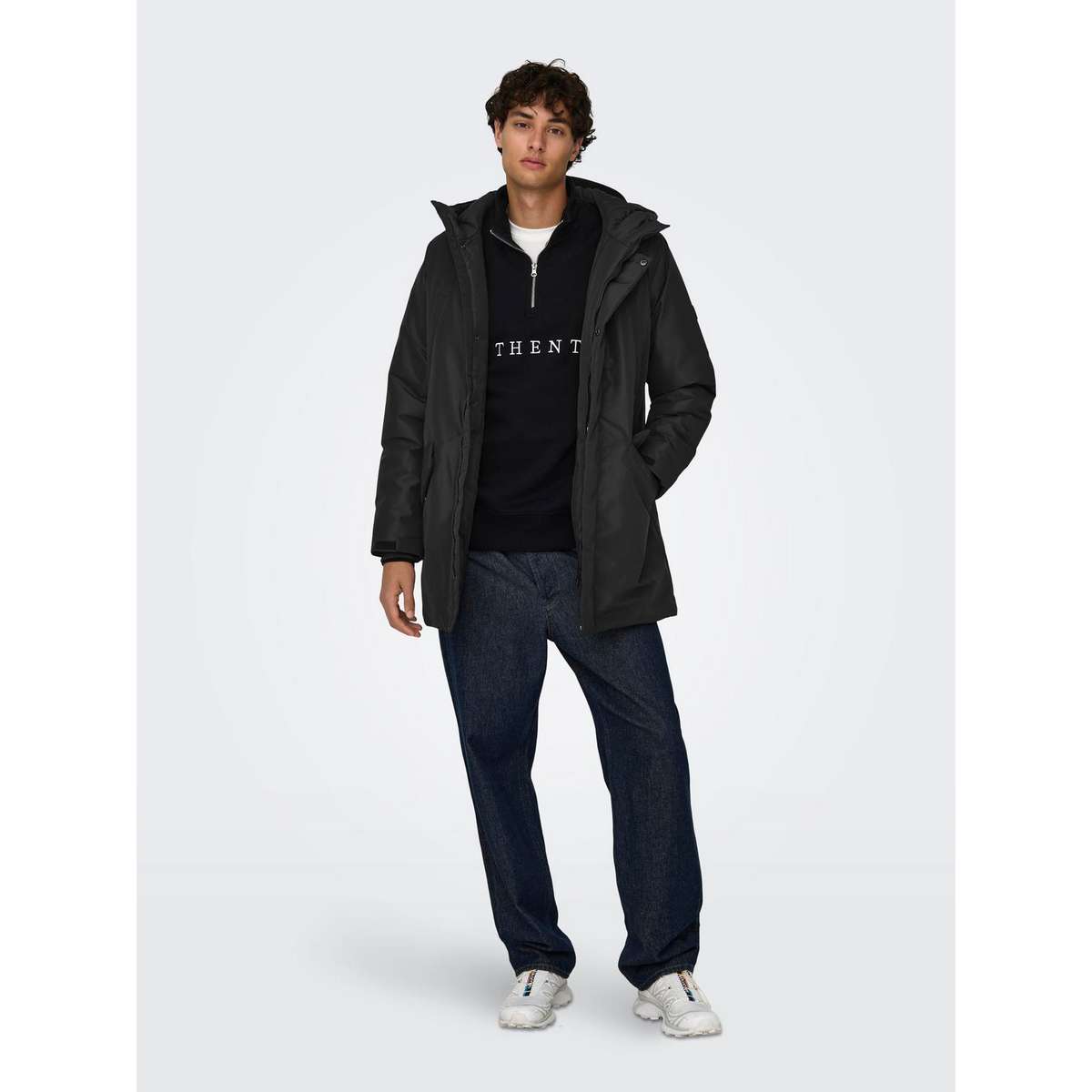 ONLY & SONS MEN΄S REGULAR FIT POLYESTER PARKA BLACK