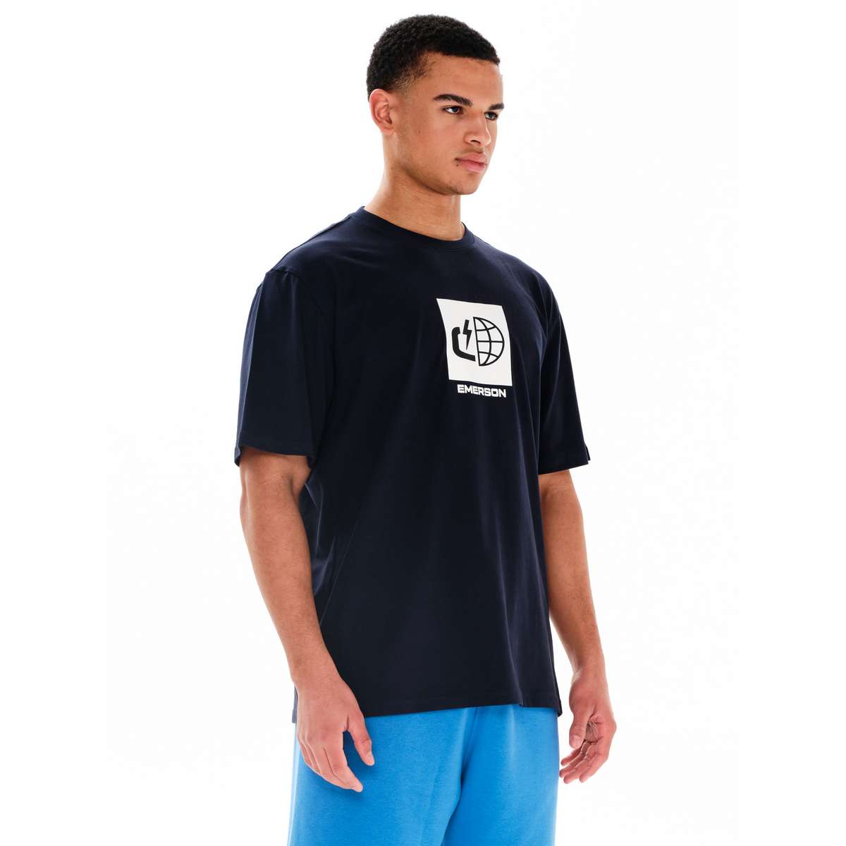 EMERSON MEN΄S REGULAR FIT COTTON LOGO ΚΟΝΤΟΜΑΝΙΚΟ T-SHIRT 241.EM33.54 NAVY BLUE