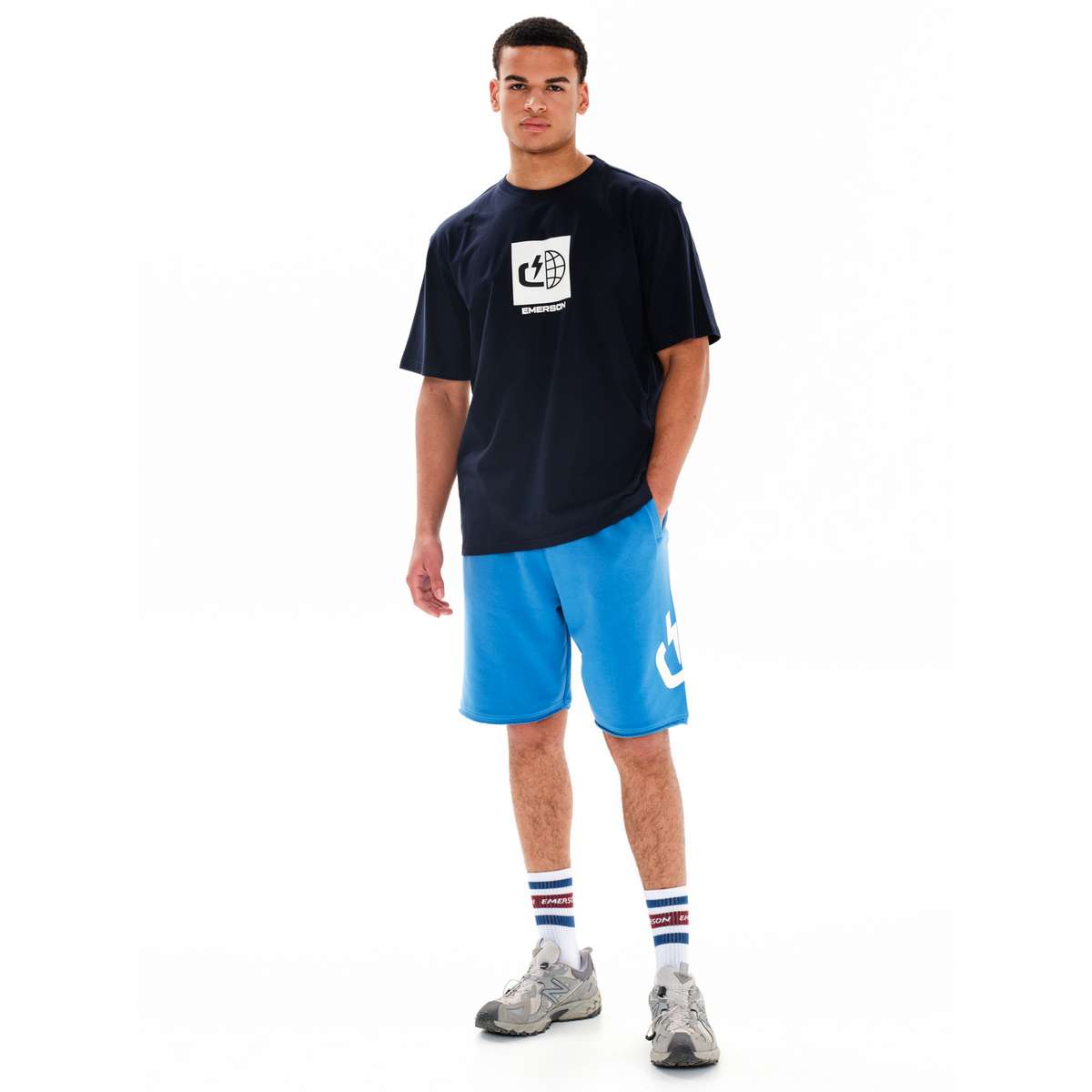 EMERSON MEN΄S REGULAR FIT COTTON LOGO ΚΟΝΤΟΜΑΝΙΚΟ T-SHIRT 241.EM33.54 NAVY BLUE