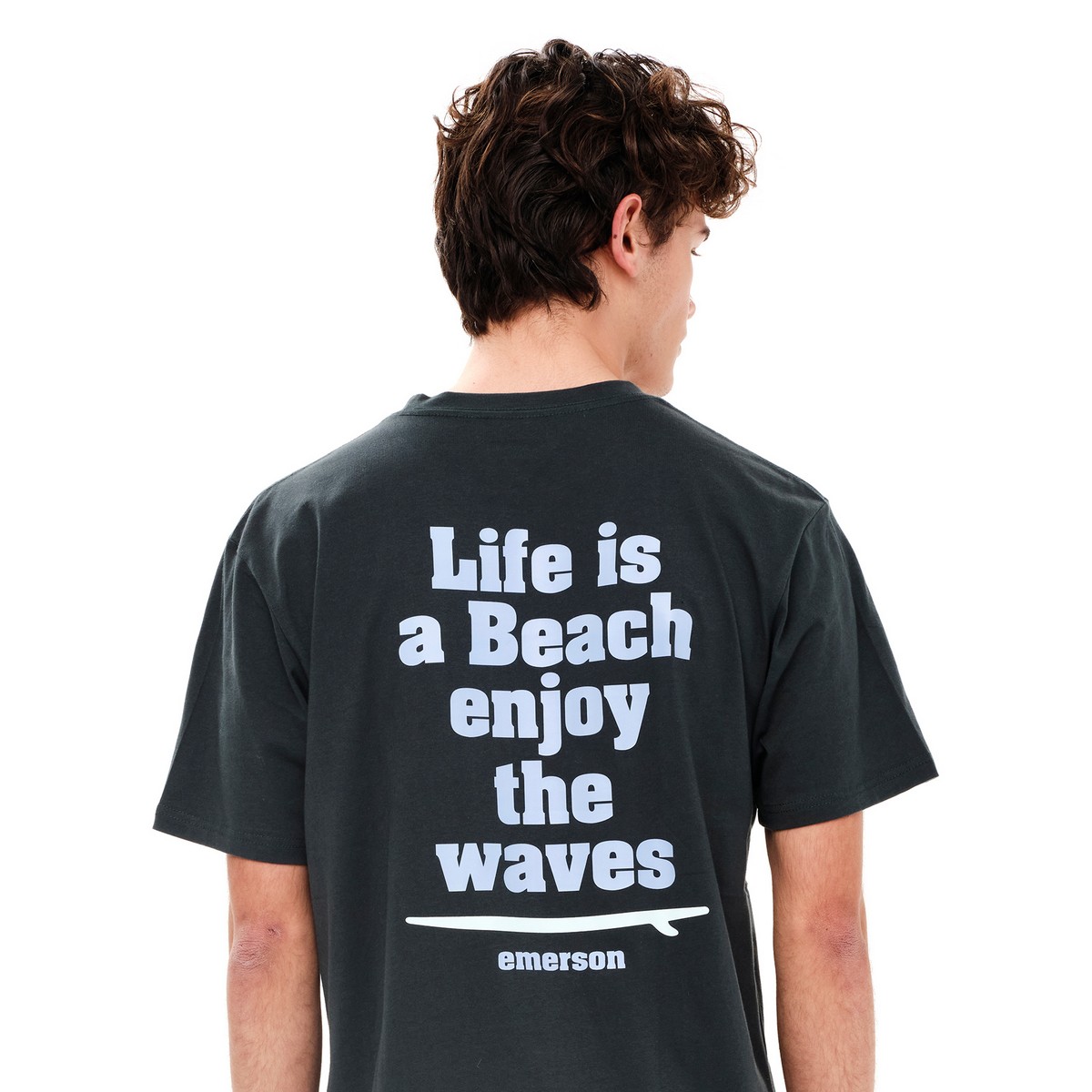 EMERSON MEN΄S REGULAR FIT T-SHIRT ΄΄LIFE IS A BEACH ENJOY THE WAVES΄΄
