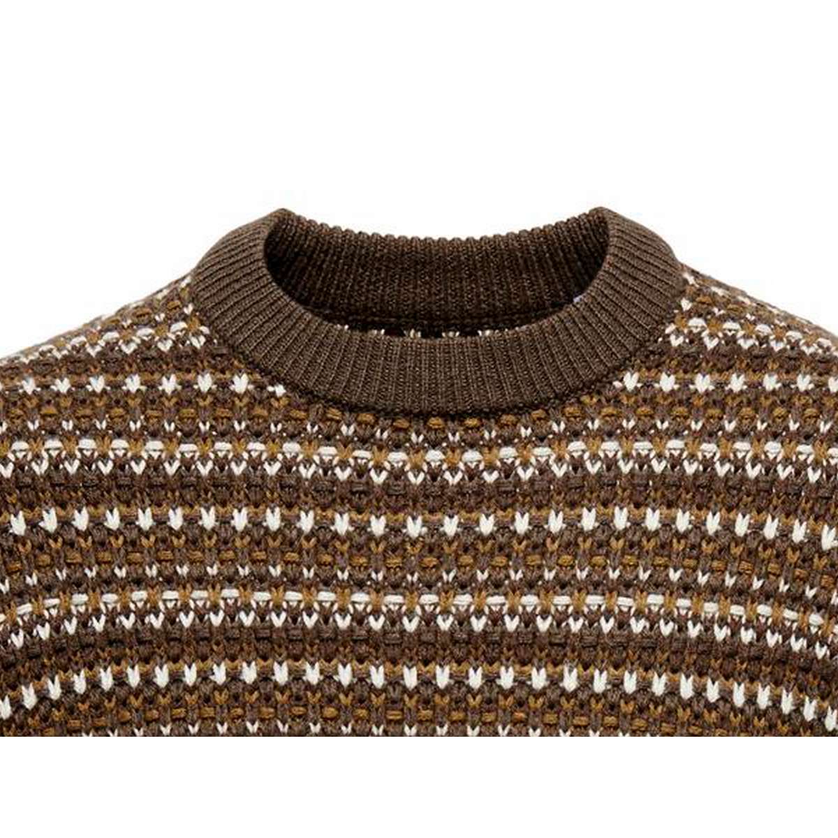 ONLY AND SONS MEN΄S REGULAR FIT COTTON MUSA STRUC CREW KNIT 22027268 HOT FUDGE / BROWN