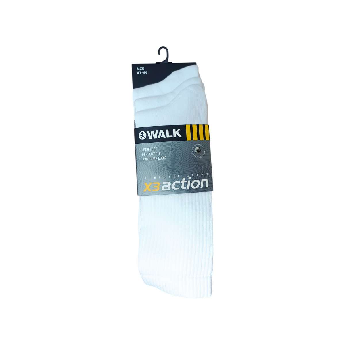 WALK MEN΄S COTTON CREW SPORTS SOCKS 3 PAIRS V9900-010101 WHITE