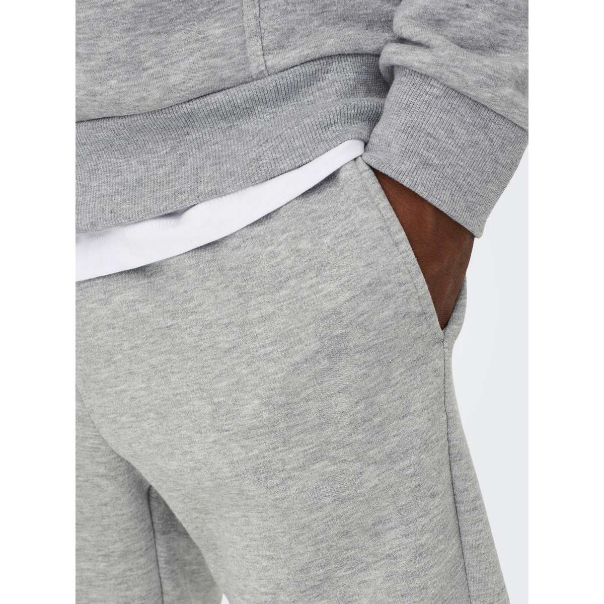 ONLY & SONS MEN΄S REGULAR FIT COTTON SWEATPANTS 22018686 GREY / LIGHT GREY MELANGE