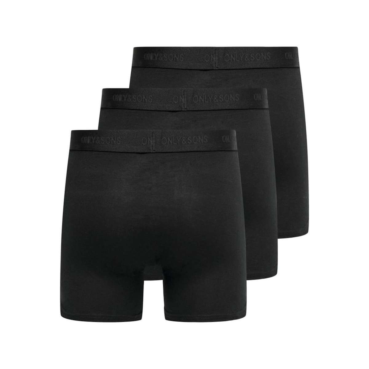 ONLY & SONS MEN΄S REGULAR FIT COTTON SOLID BLACK BOXER 3PACK 22028589 