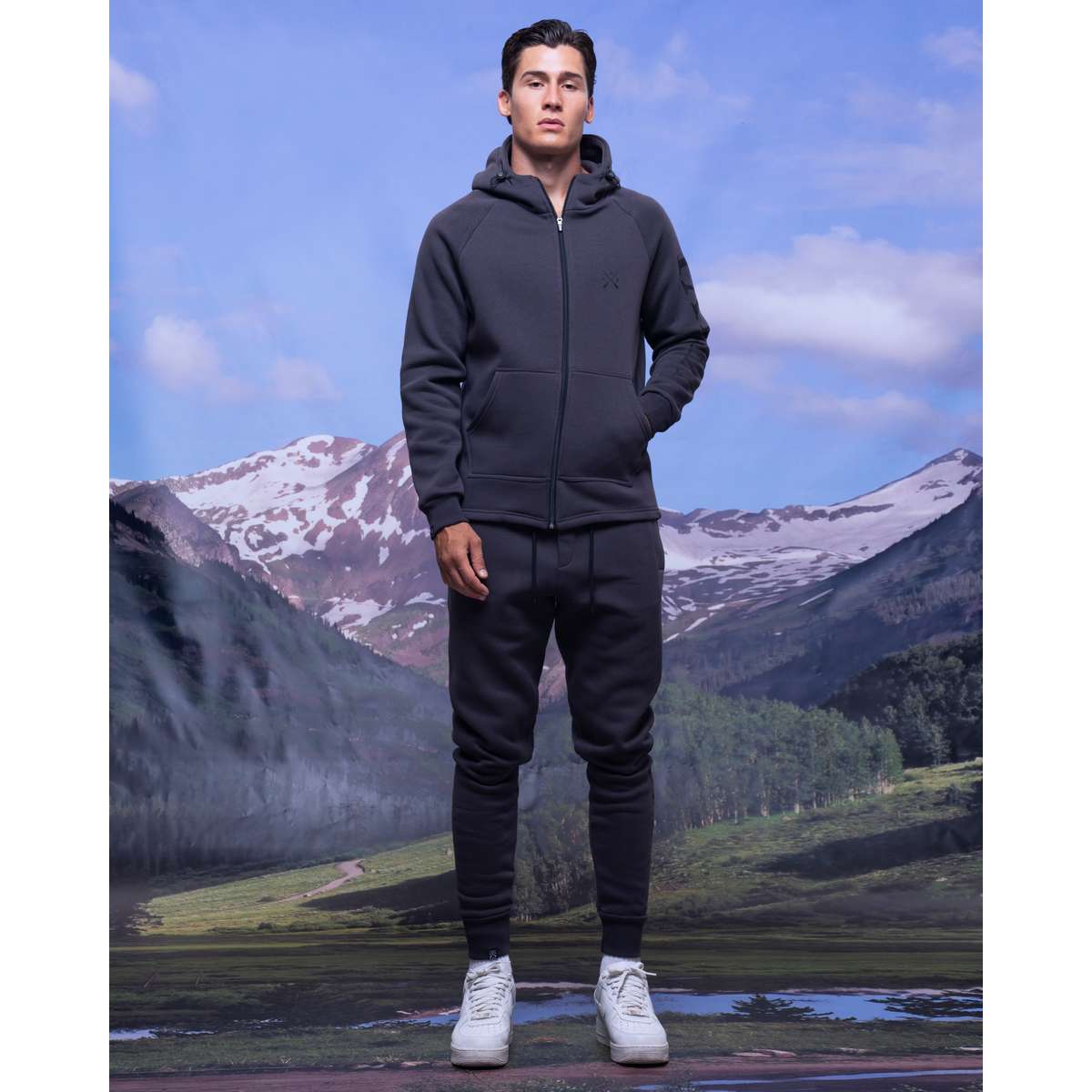 VINYL ART CLOTHING MEN΄S REGULAR FIT COTTON SIDE LOGO SWEATPANT GREY