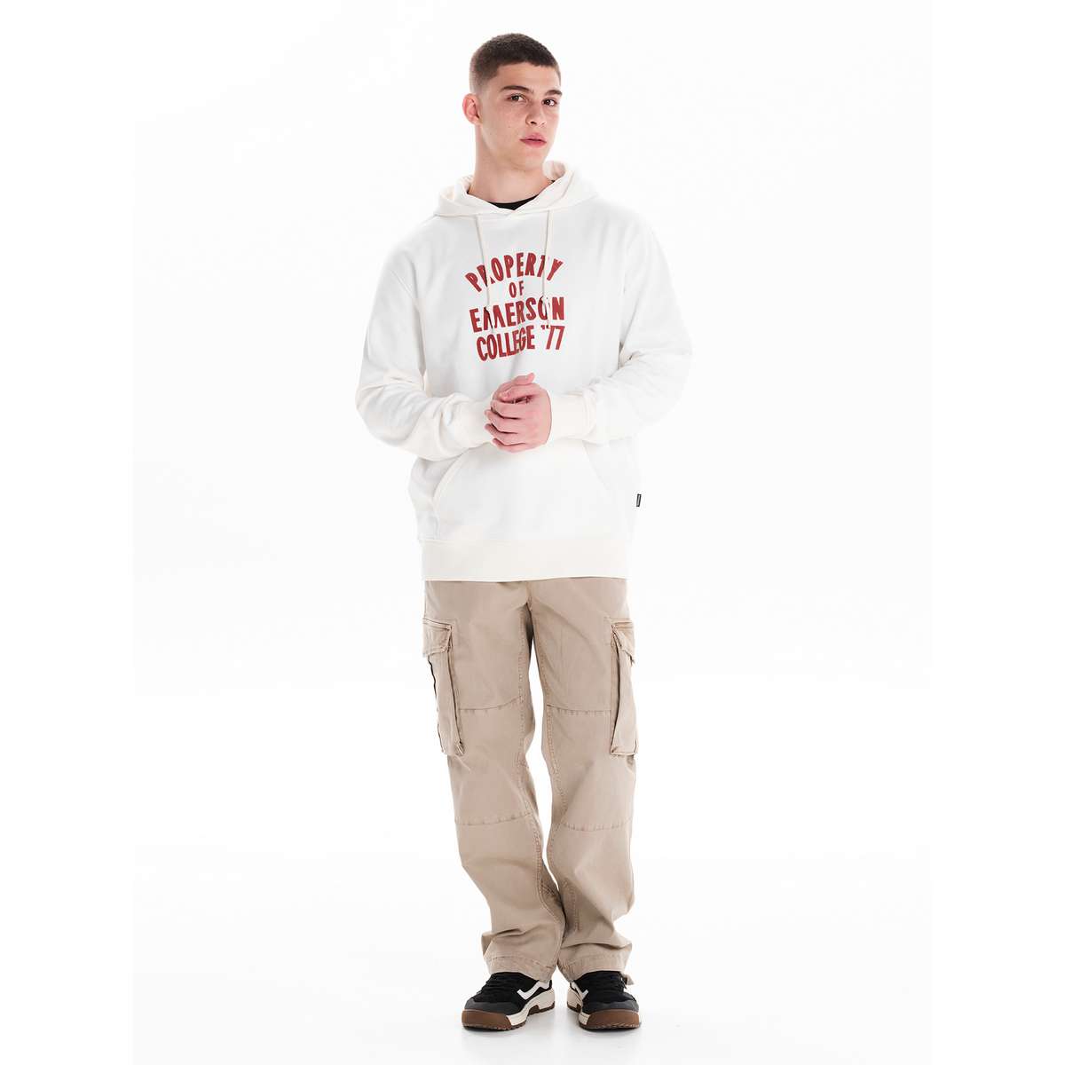 EMERSON MEN΄S REGULAR FIT COTTON SWEATSHIRT HOODIE 242.EM20.26 OFF WHITE