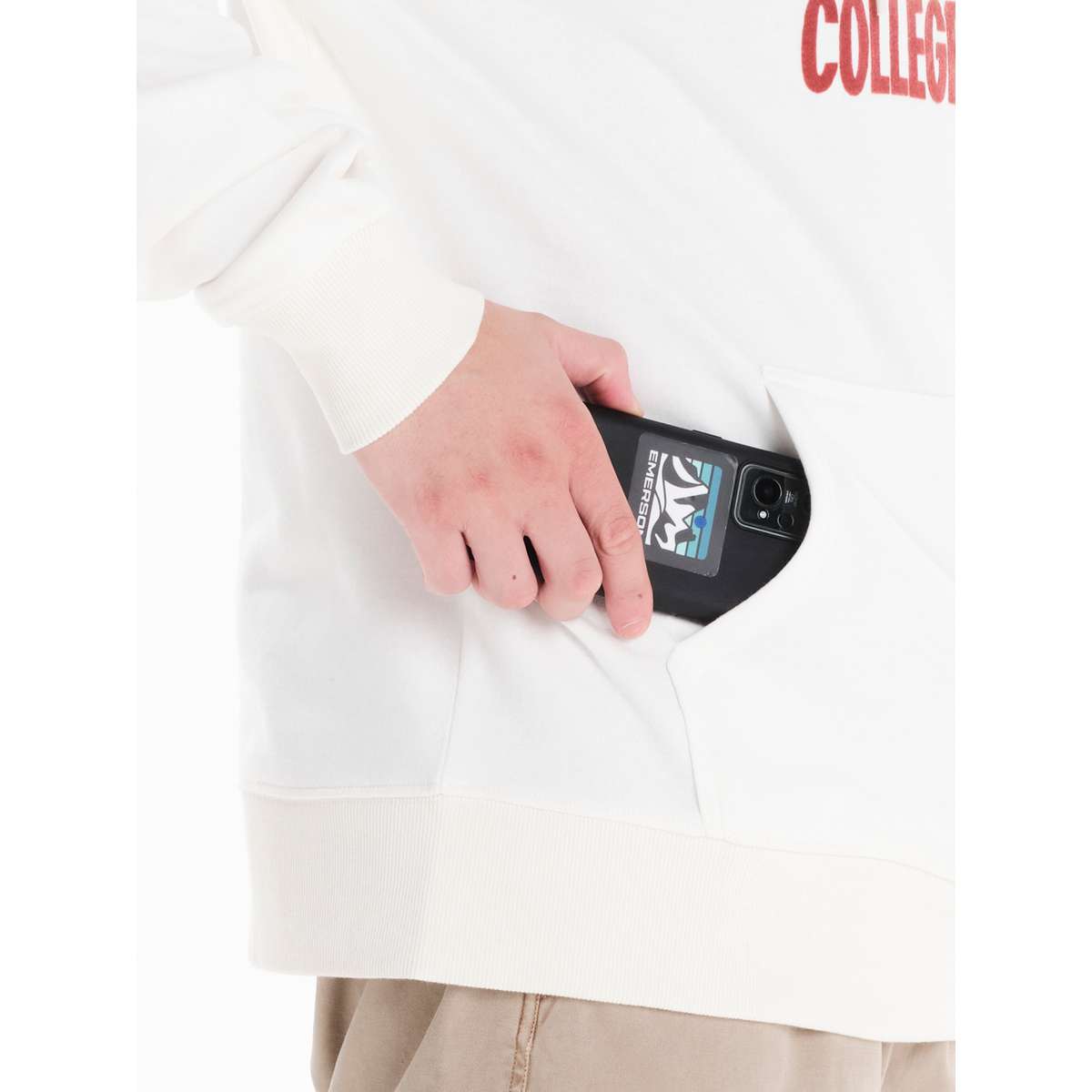 EMERSON MEN΄S REGULAR FIT COTTON SWEATSHIRT HOODIE 242.EM20.26 OFF WHITE