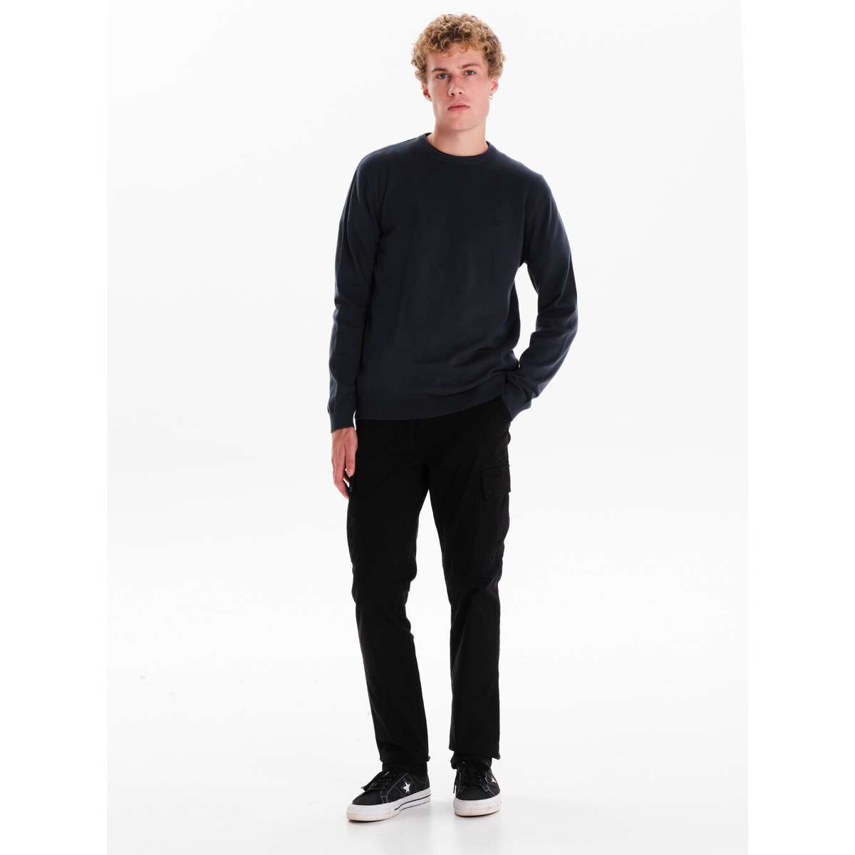 EMERSON MEN’S REGULAR FIT COTTON KNIT SWEATER 242.EM70.90 PETROL - Πετρόλ - XL