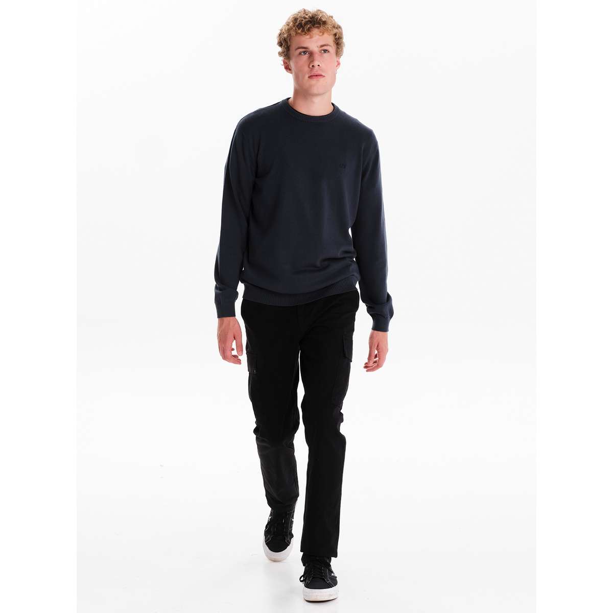 EMERSON MEN’S REGULAR FIT COTTON KNIT SWEATER 242.EM70.90 PETROL - Πετρόλ - XL