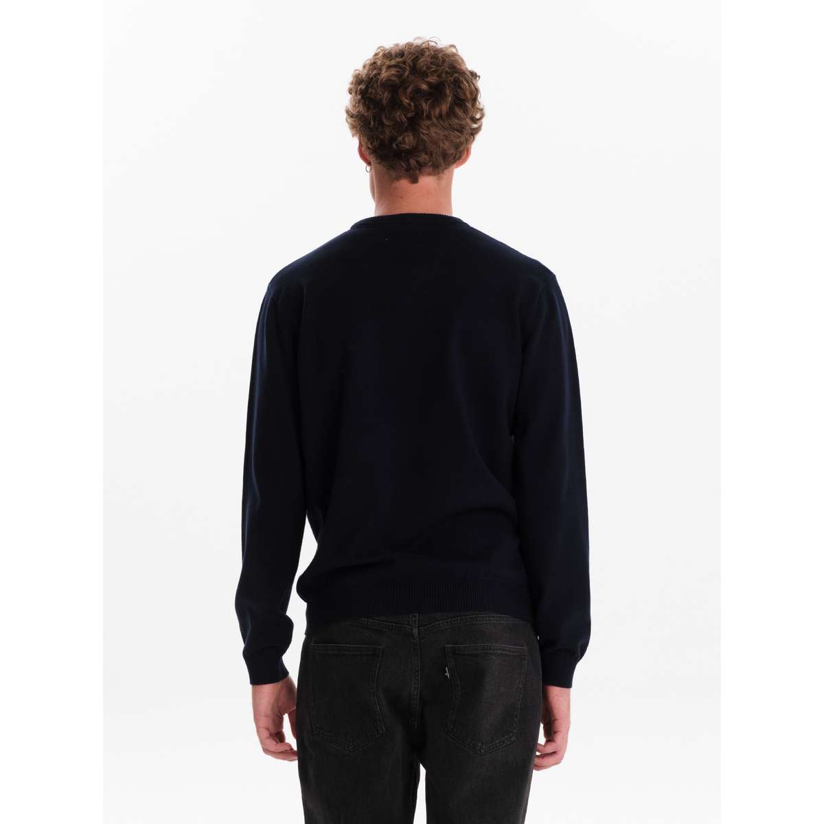 EMERSON MEN’S REGULAR FIT COTTON KNIT SWEATER 242.EM70.90 NAVY BLUE - Μπλε - M