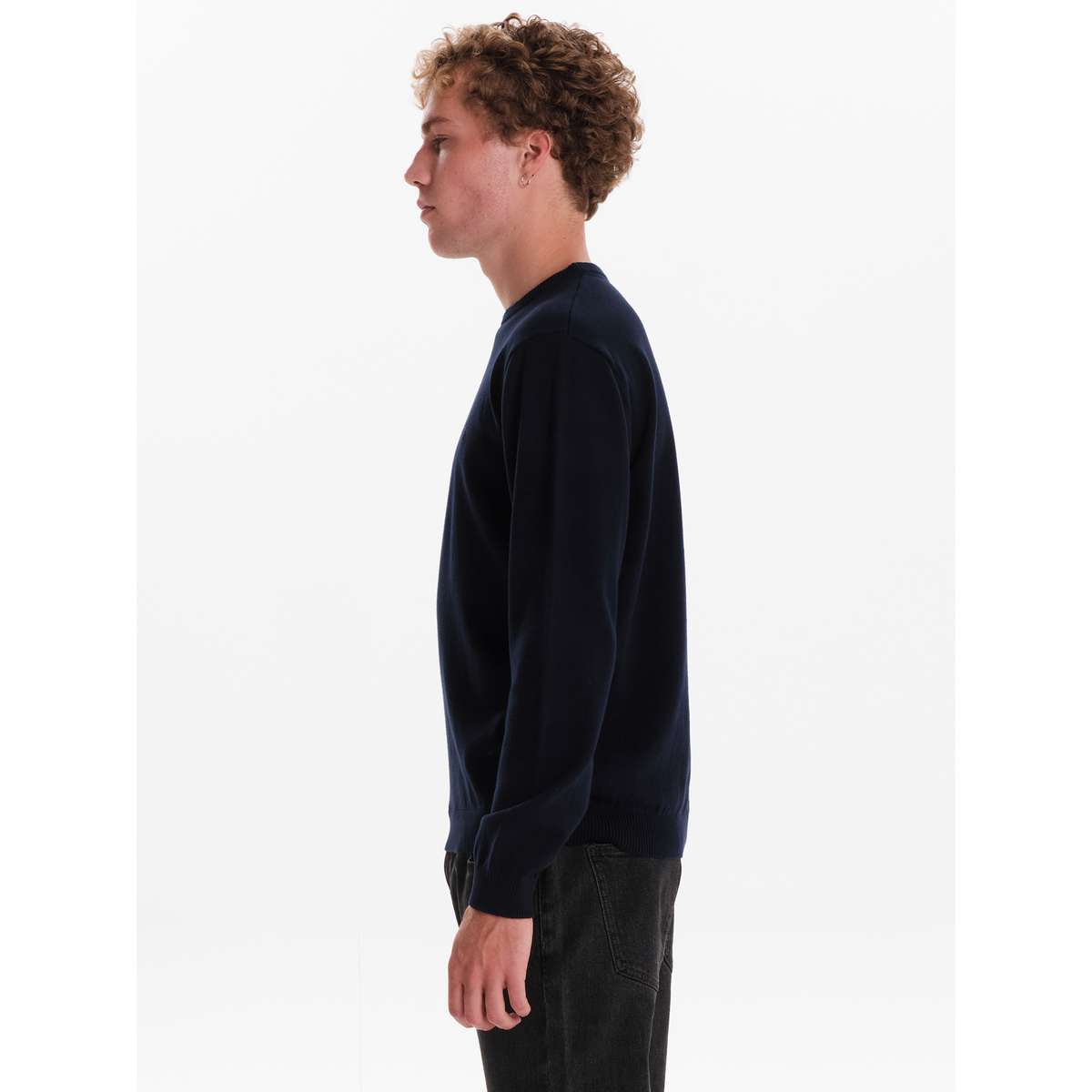 EMERSON MEN’S REGULAR FIT COTTON KNIT SWEATER 242.EM70.90 NAVY BLUE - Μπλε - M