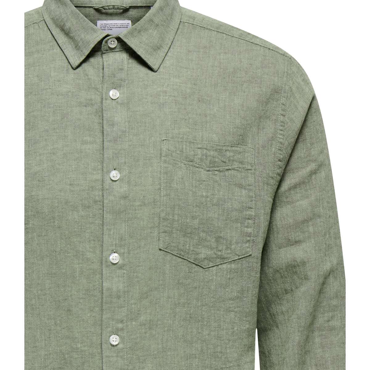ONLY & SONS MEN΄S REGULAR FIT LINEN LONGSLEEVE SHIRT 1 POCKET 22031804 SWAMP GREEN
