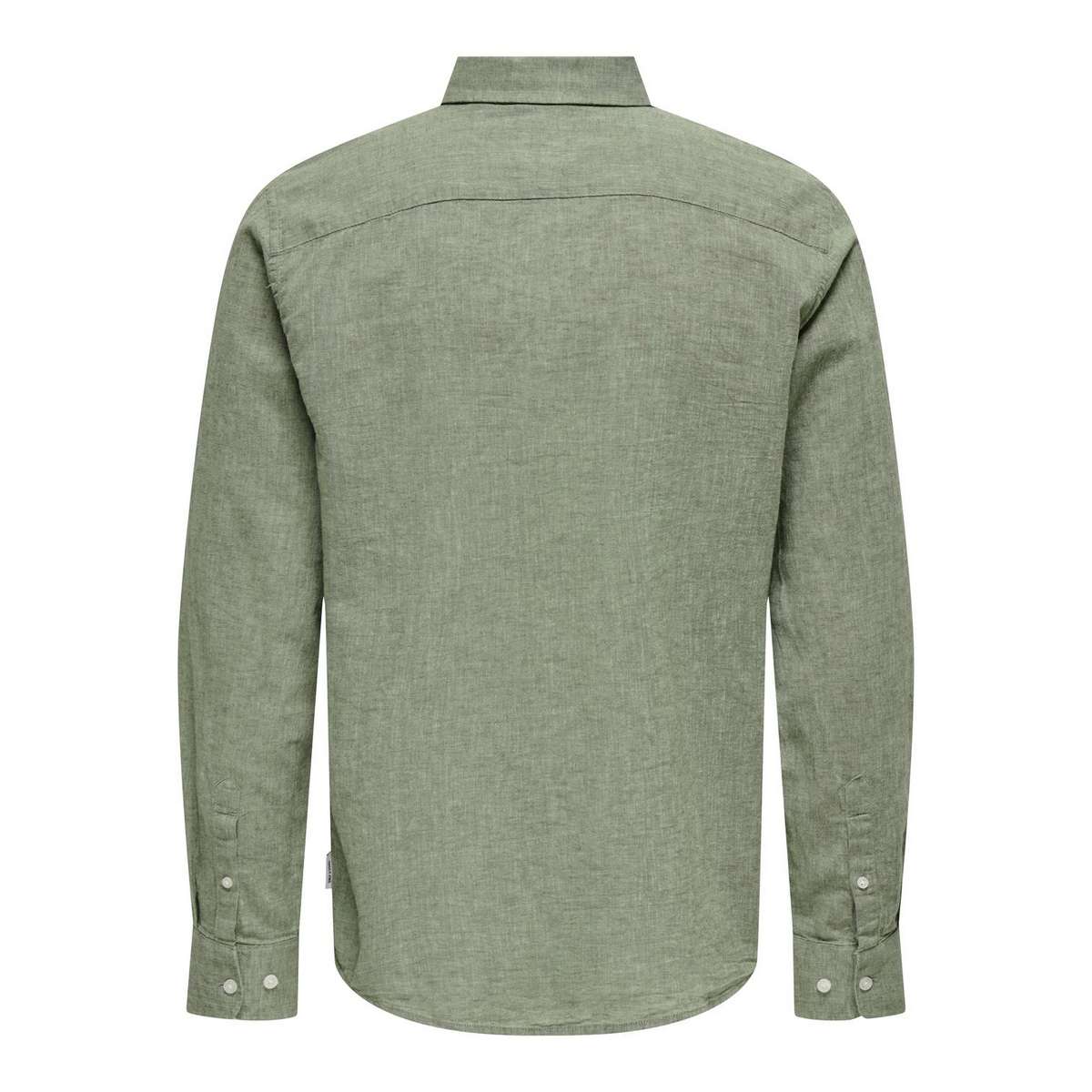 ONLY & SONS MEN΄S REGULAR FIT LINEN LONGSLEEVE SHIRT 1 POCKET 22031804 SWAMP GREEN