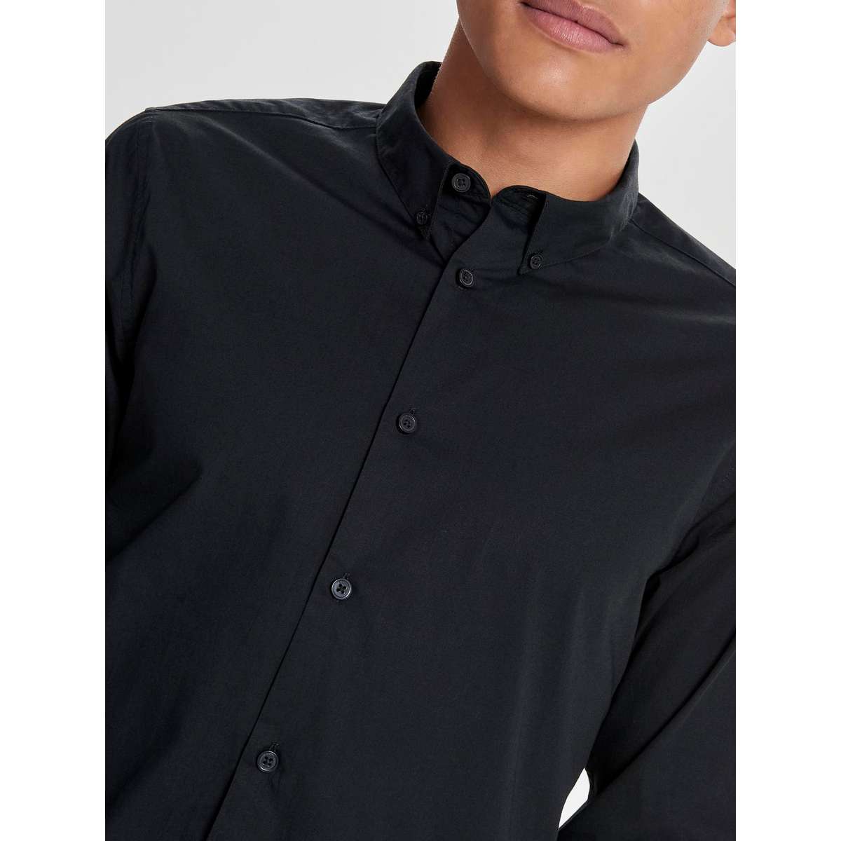 ONLY & SONS MEN΄S SLIM FIT COTTON POPLIN SHIRT 22010862 BLACK