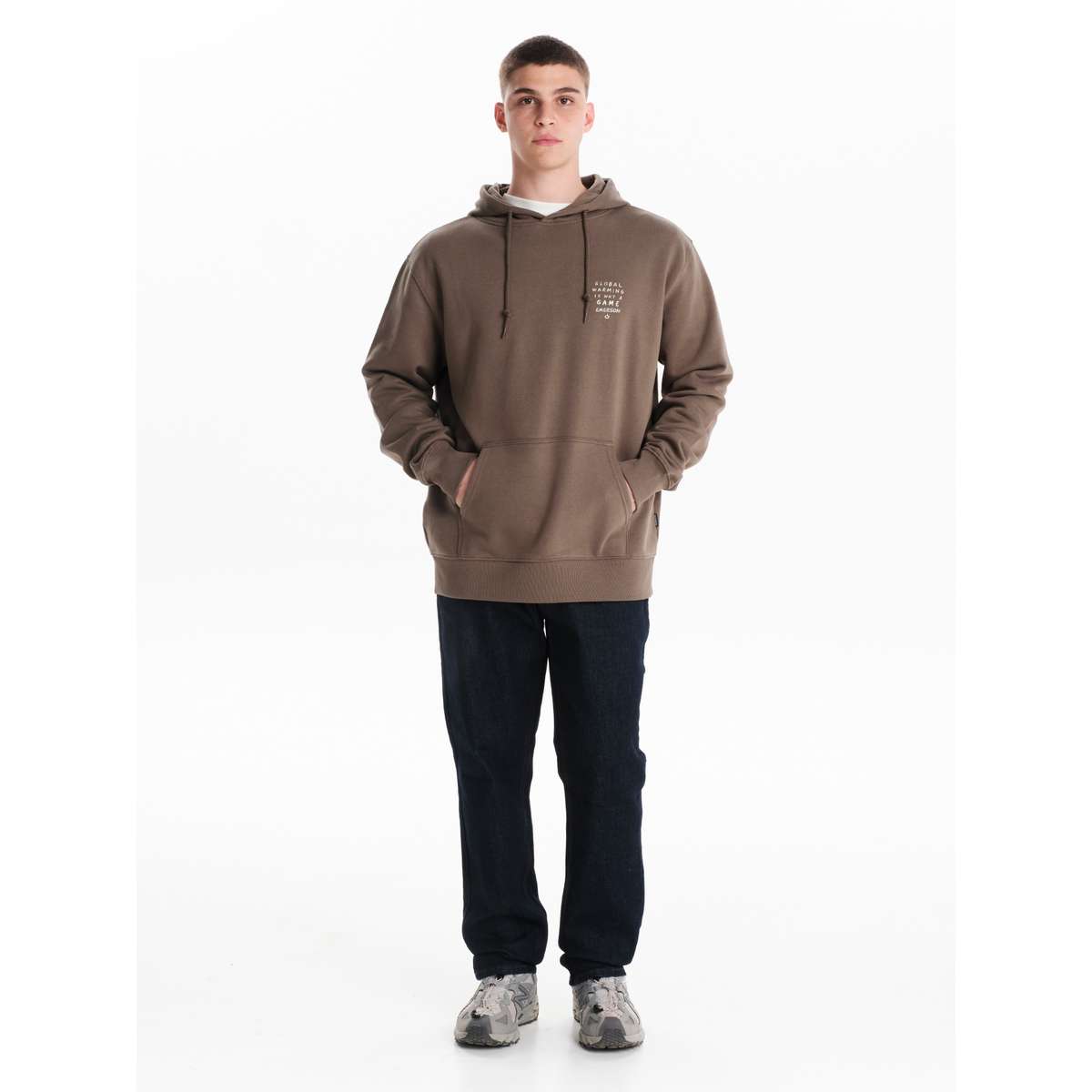 EMERSON MEN΄S REGULAR FIT COTTON LOGO SWEATSHIRT HOODIE 242.EM20.23 OLIVE GREEN