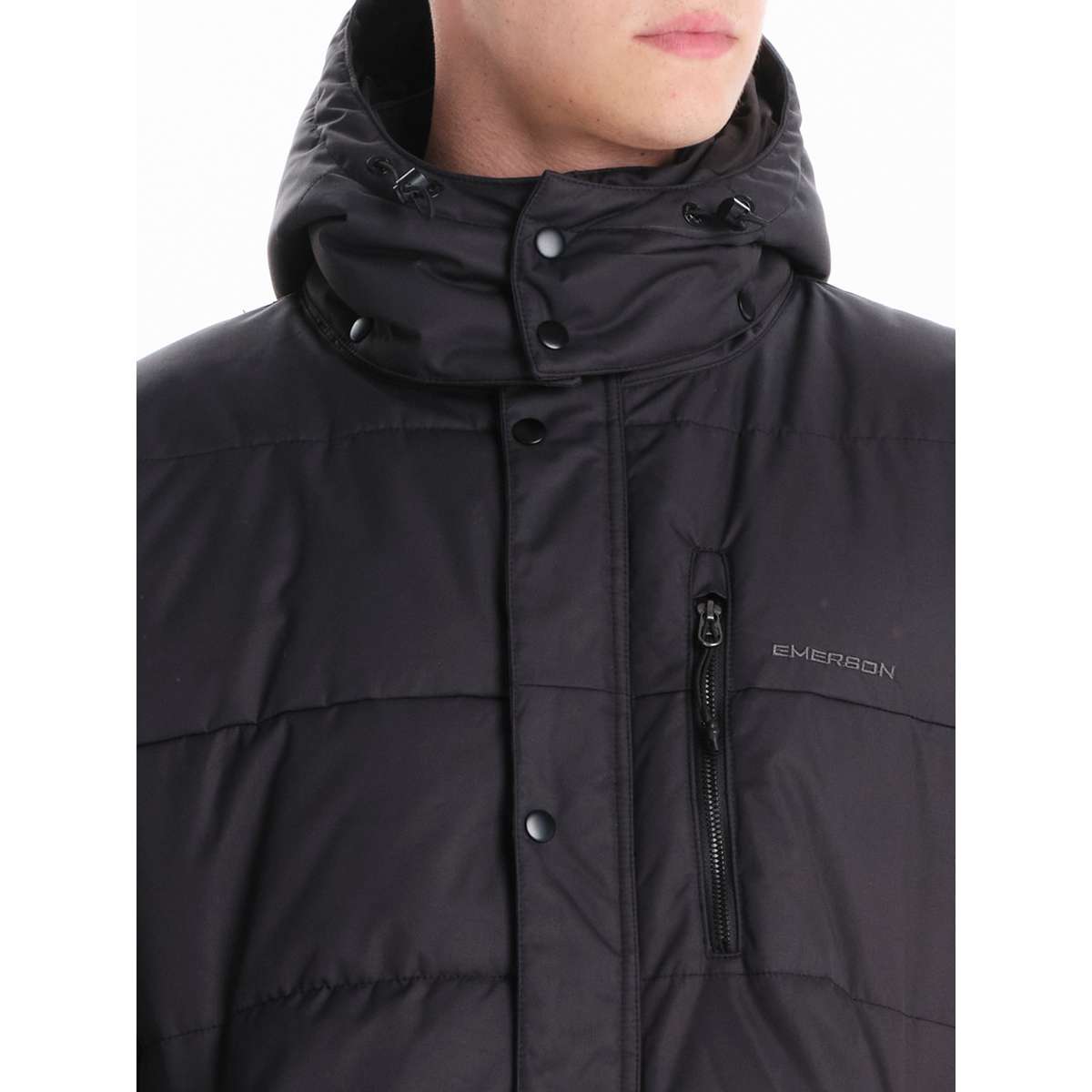 EMERSON MEN΄S REGULAR FIT POLYESTER HOODED PUFFER JACKET 242.EM10.68 BLACK