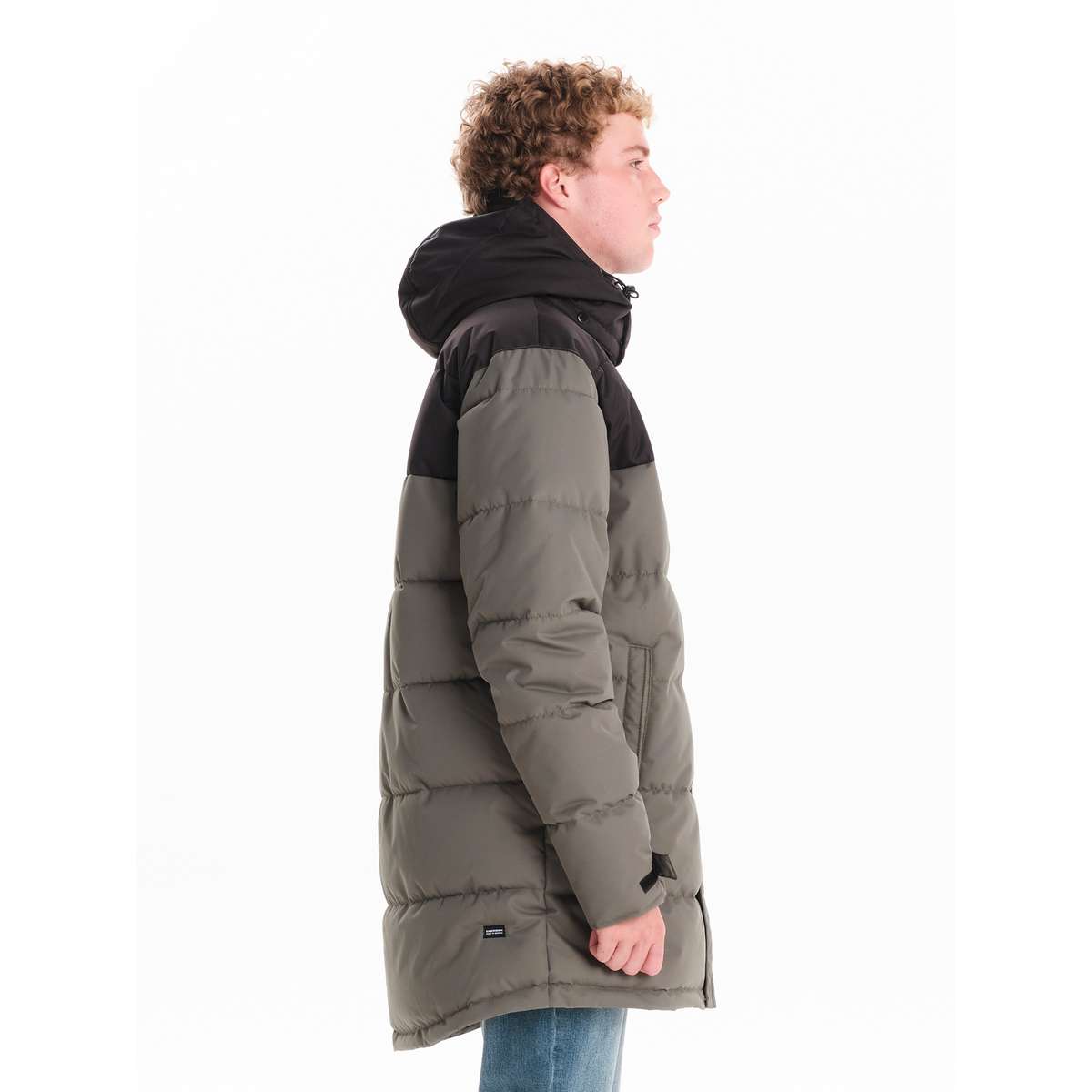 EMERSON MEN΄S REGULAR FIT POLYESTER HOODED PUFFER JACKET 242.EM10.68 OLIVE/BLACK